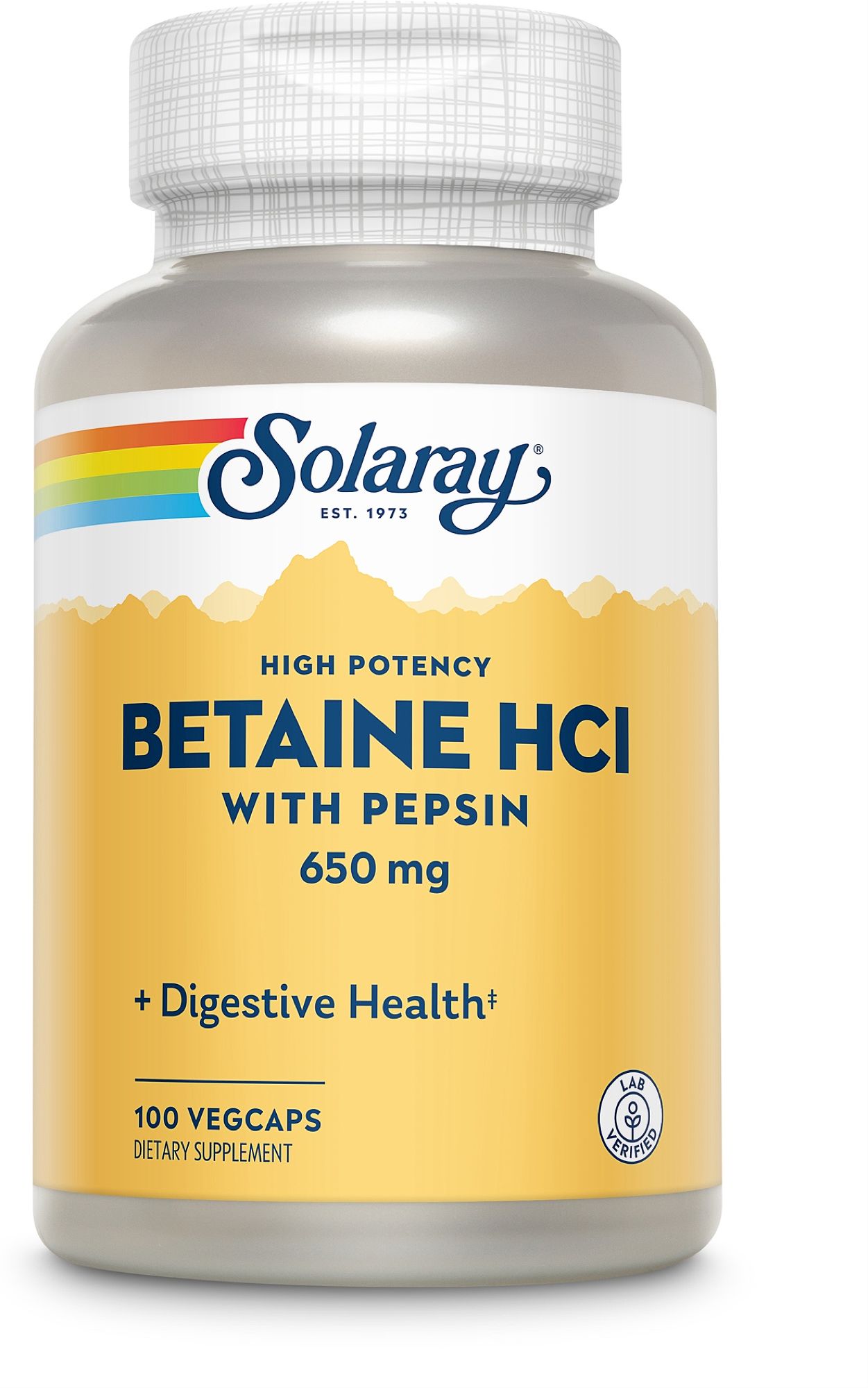 Solaray Betain HCl mit Pepsin, 650 mg, 100 Vegacaps.