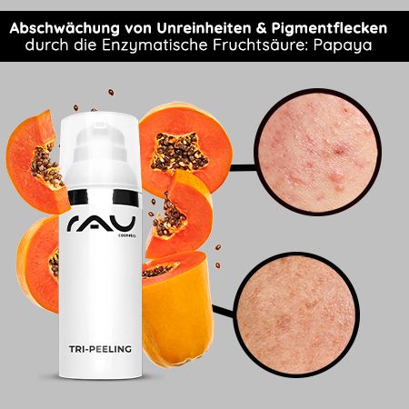 RAU Cosmetics Tri-Peeling Fruchtsäure- & Enzympeeling mit weißem Tee Tiefenreinigung
