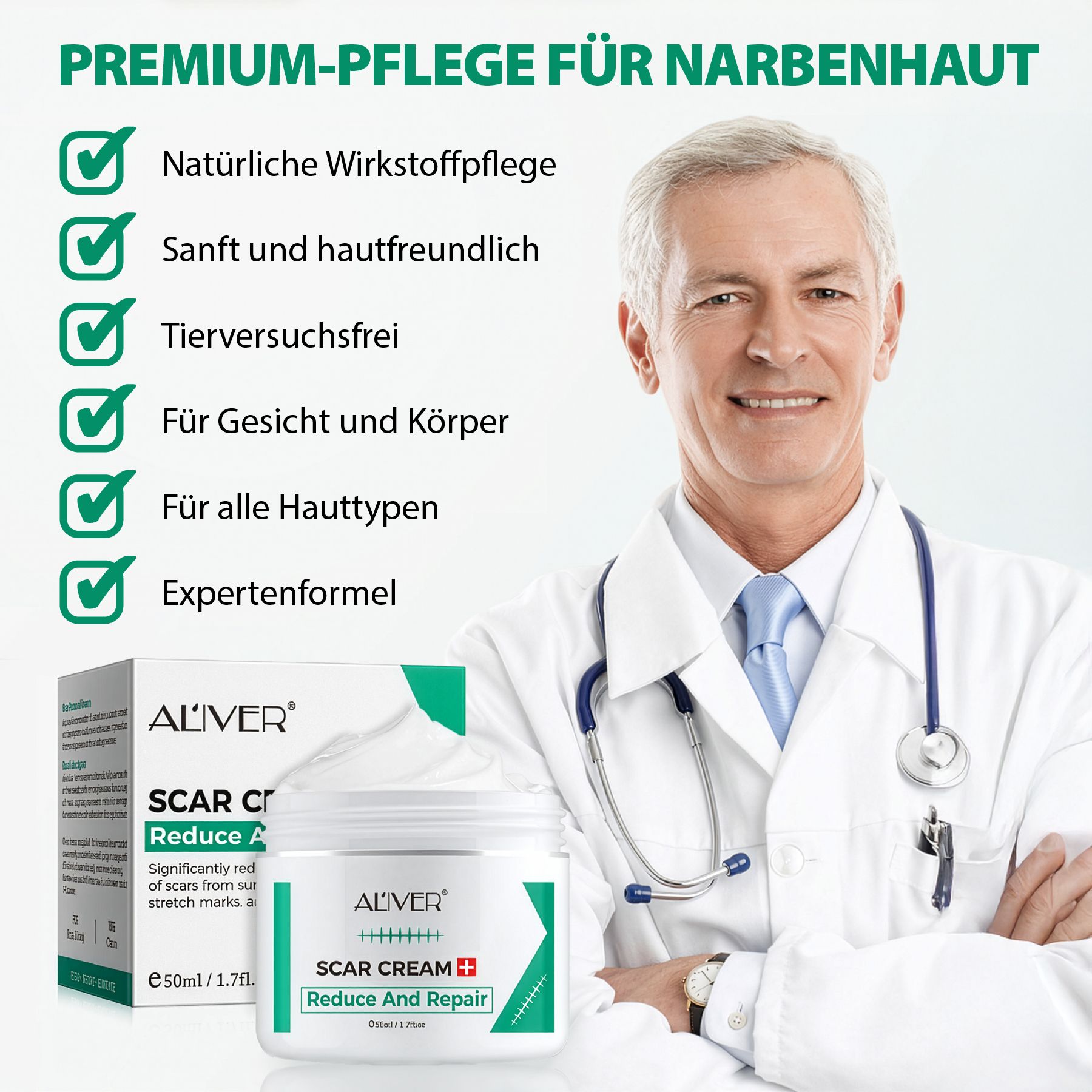 ALIVER Narbencreme Narbenreduktion für die Hautpflege