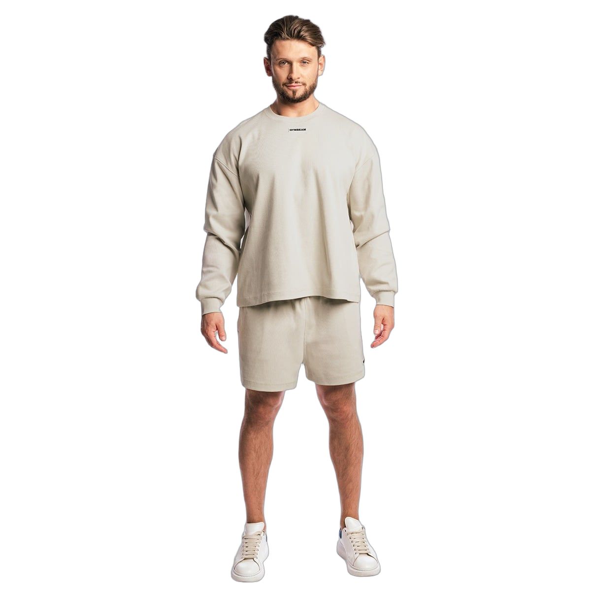 GymBeam Shorts Herren Oversized mit Kordelzug Aura Grey