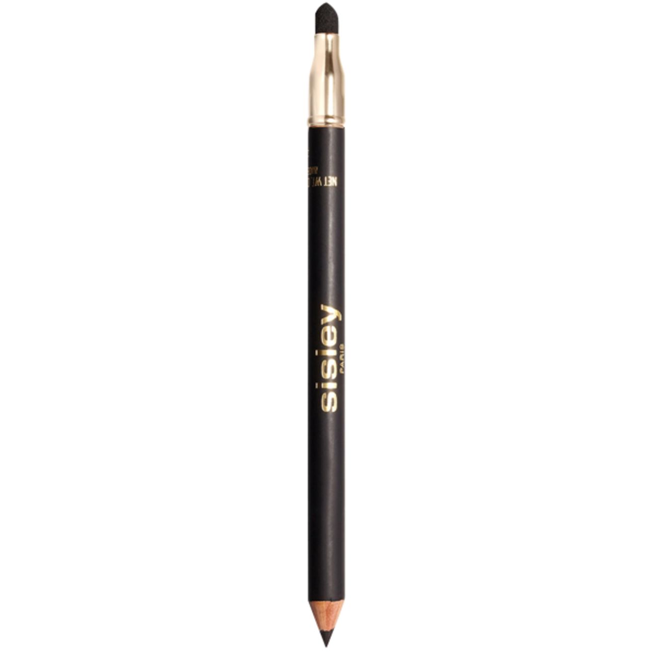 Schwarzer Sisley Phyto-Khol Perfect Eyeliner-Stift mit Applikator. Goldfarbener Schaft.