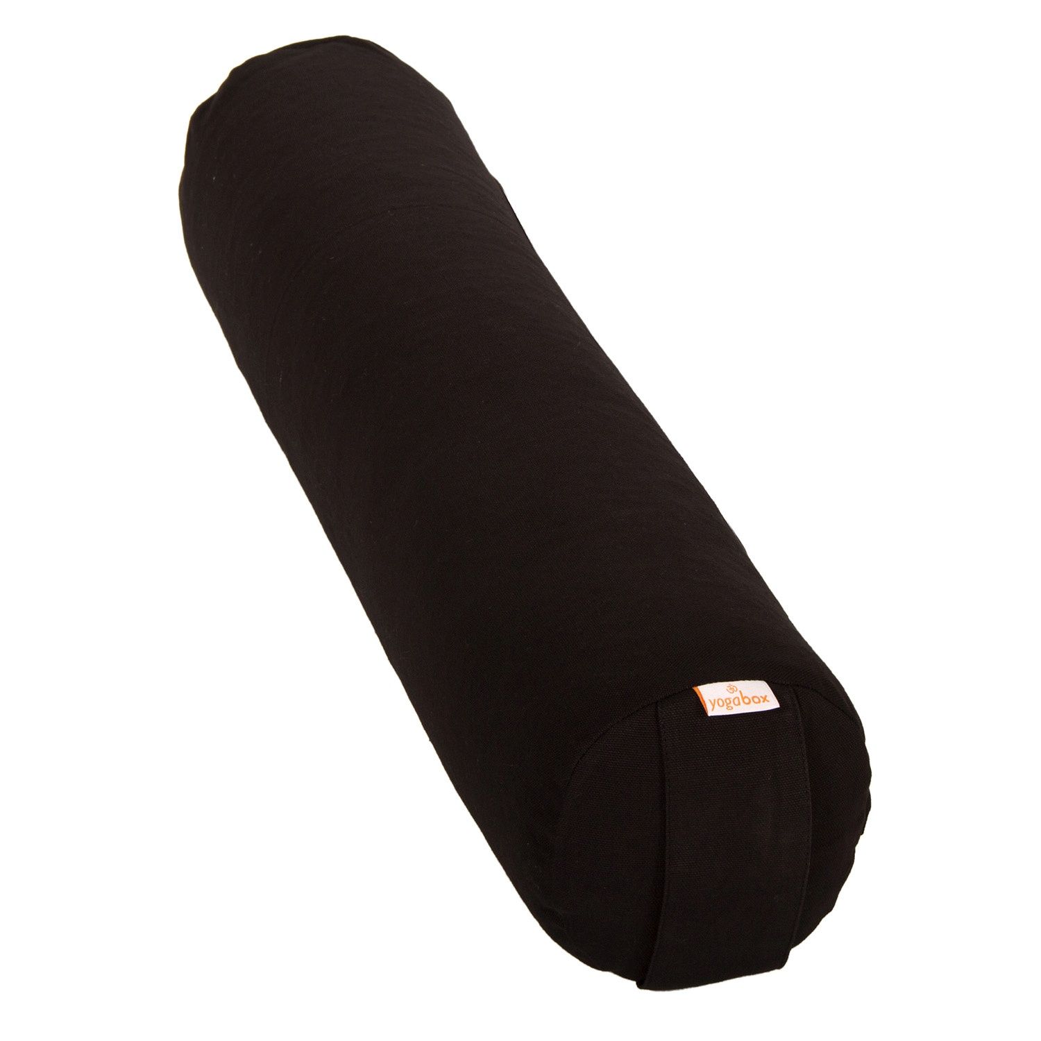 Schwarze Yogarolle mit kleinem Logo-Etikett.