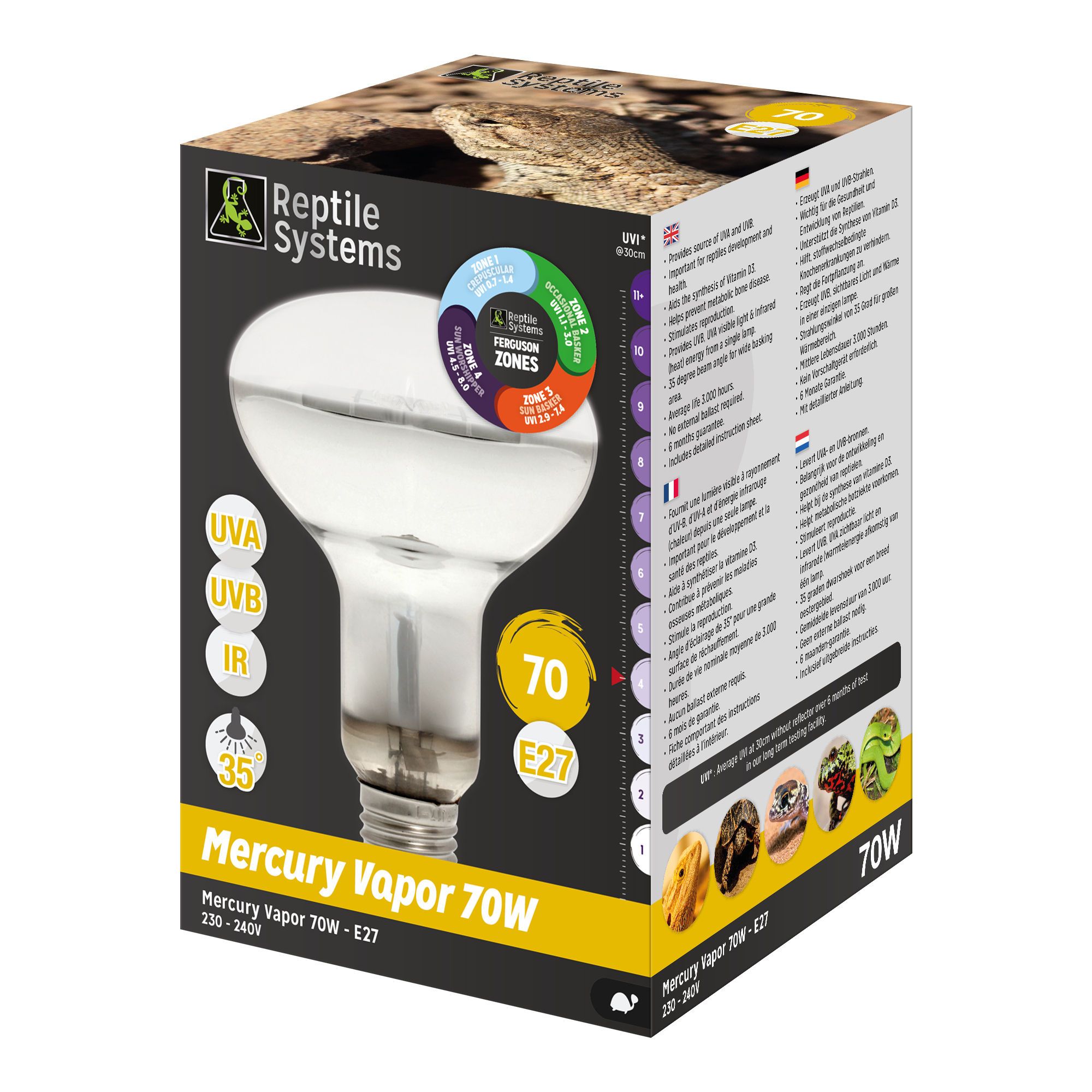 Reptile Systems - D3 UV Basking Lamp  E27 - UV-Licht für Terrarien