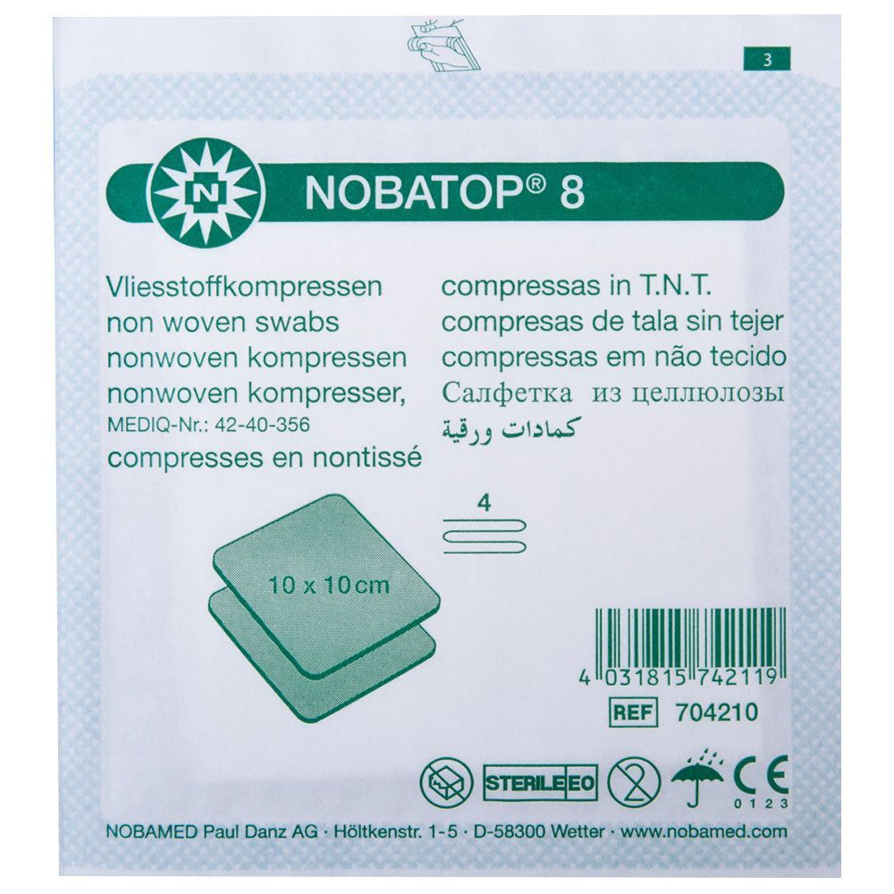 Nobatop 8 Kompressen 5x5 cm steril