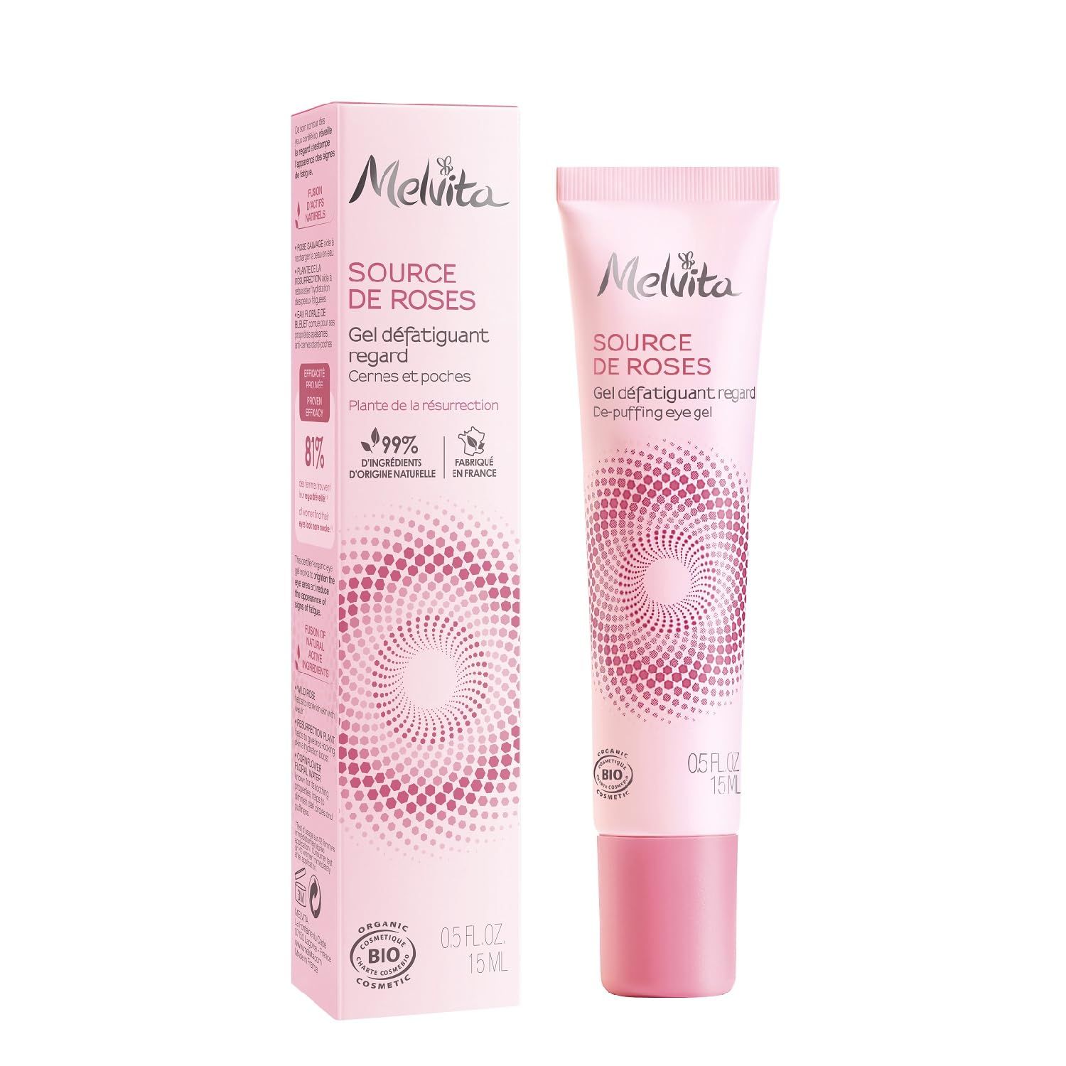 Melvita Source de Roses Contorno Occhi Bio 15 ml – Idrata e aiuta a ridurre gonfiore e occhiaie