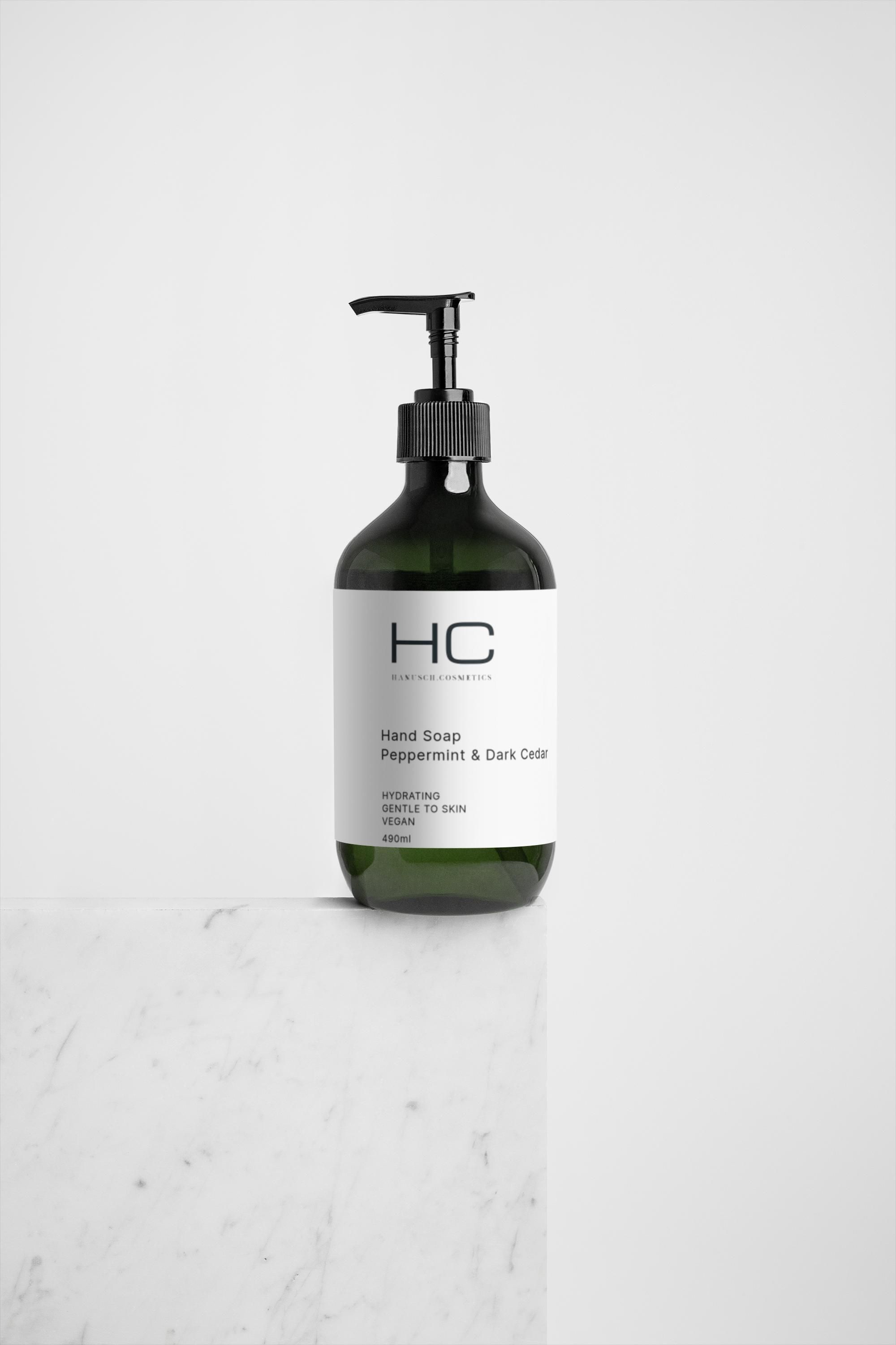 hanusch.cosmetics Hand Soap Peppermint & Dark Cedar 490 ml Flüssigseife