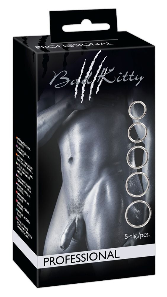 Verpackung mit Produktabbildung und Produktname: Bad Kitty. Text: PROFESSIONAL, 5-tlg./pcs.