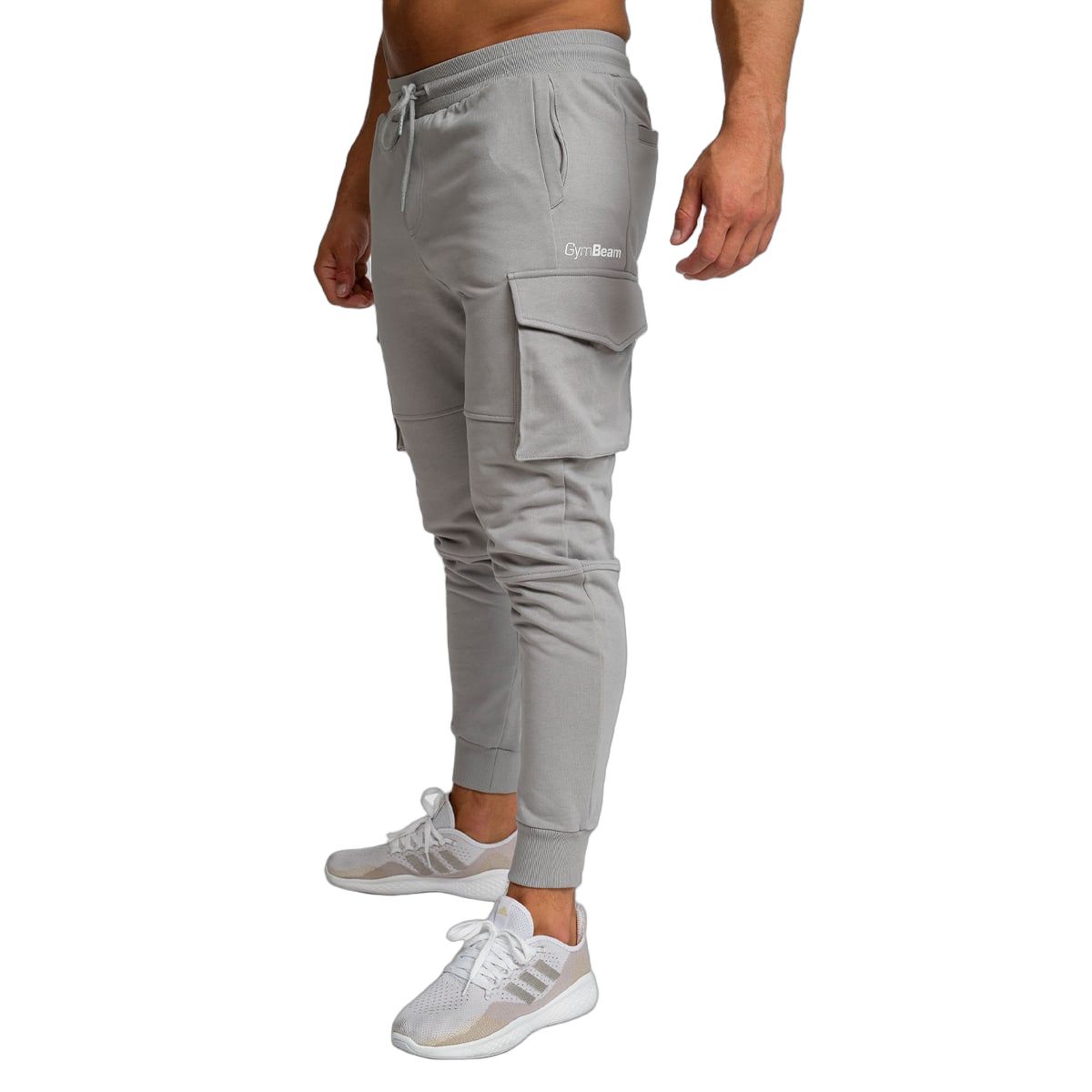 GymBeam Jogginghose Herren Slim TRN Grau mit Kordelzug und Taschen