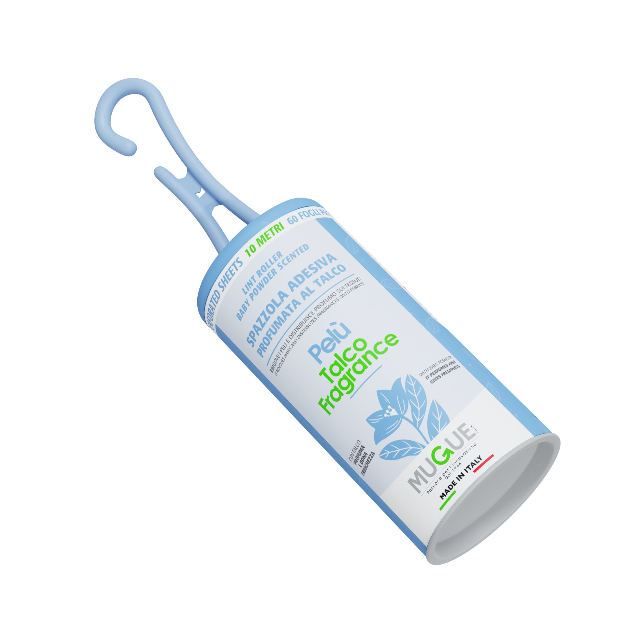 Mugue spazzola adesiva pelù talco fragrance - 10 metri 60 strappi