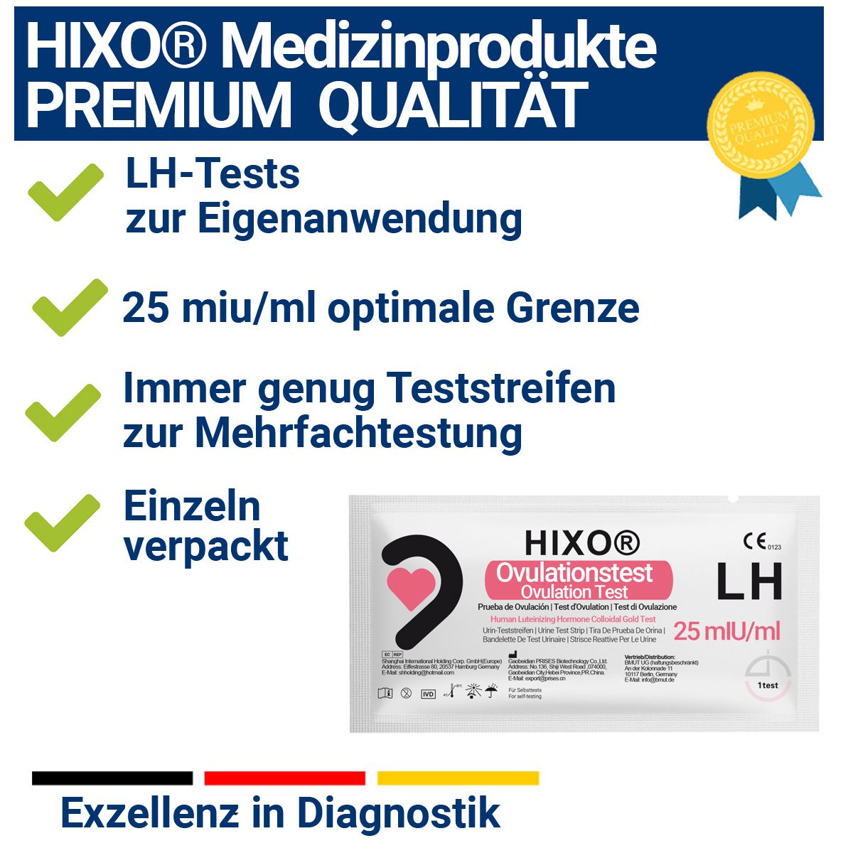 HIXO Ovulationstests Streifen LH 25miu/ml