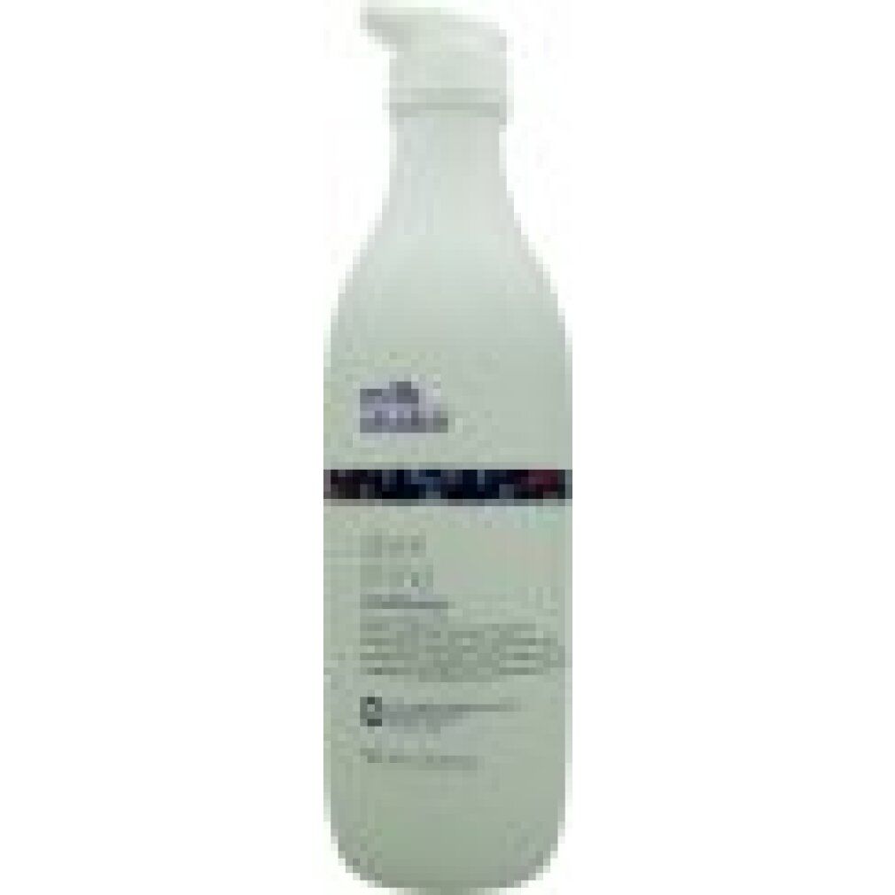 Weiße Flasche mit Pumpe. Aufschrift: milk_shake, Silver shine conditioner. Mit Blaubeerextrakt. 1000 ml.