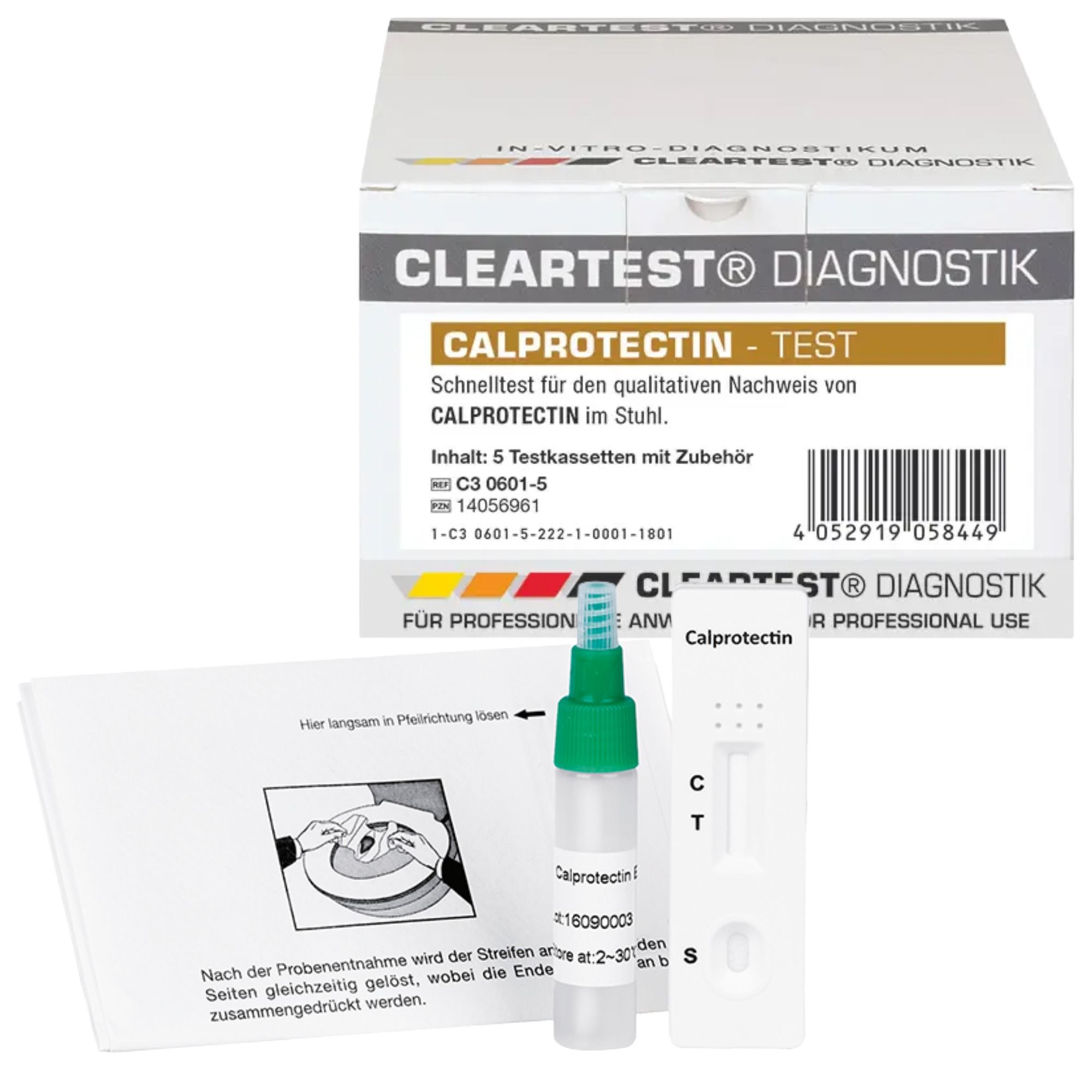 Cleartest Calprotectin Schnelltest Stuhl 5 St Test