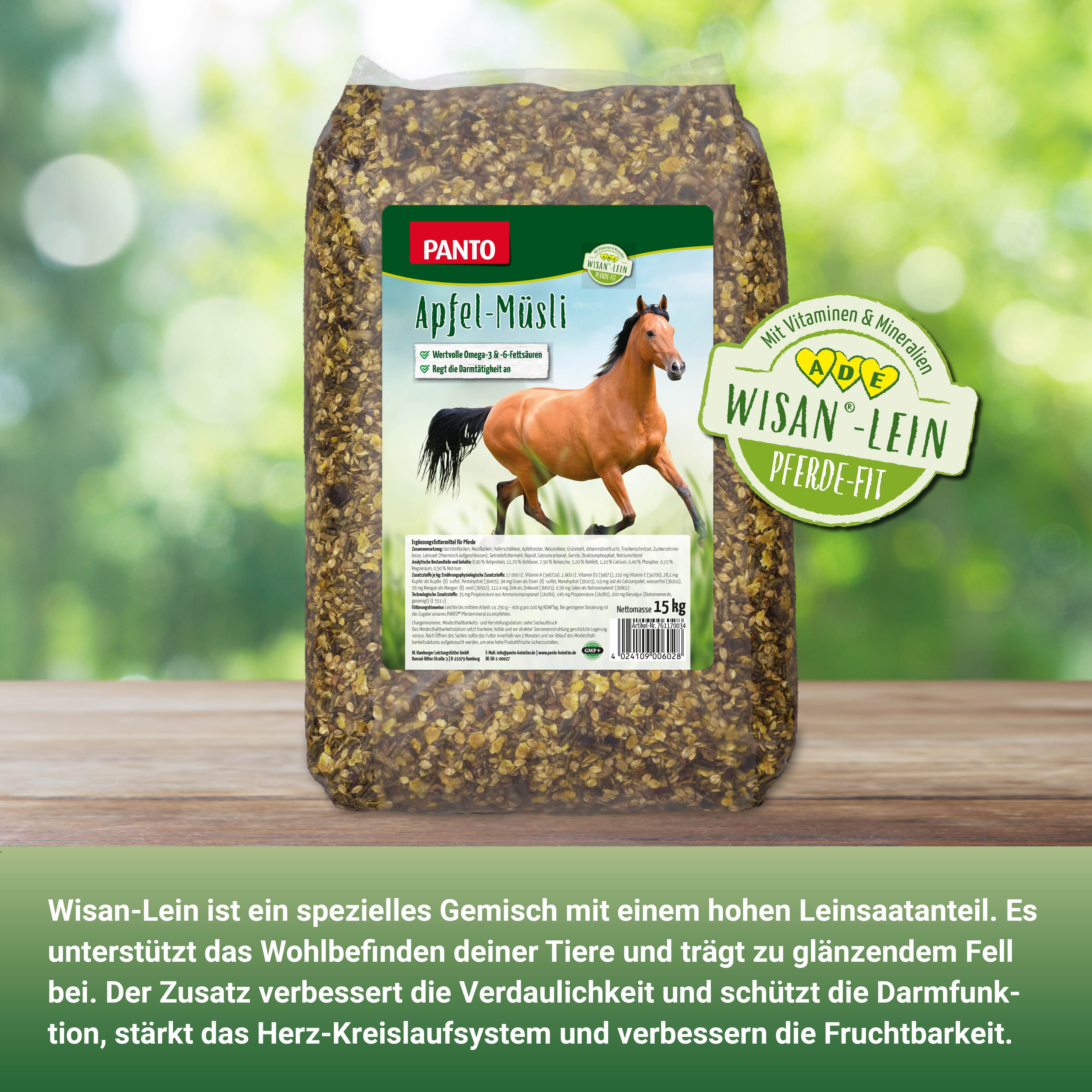 PANTO Apfelmüsli mit Wisan®-Lein 15kg