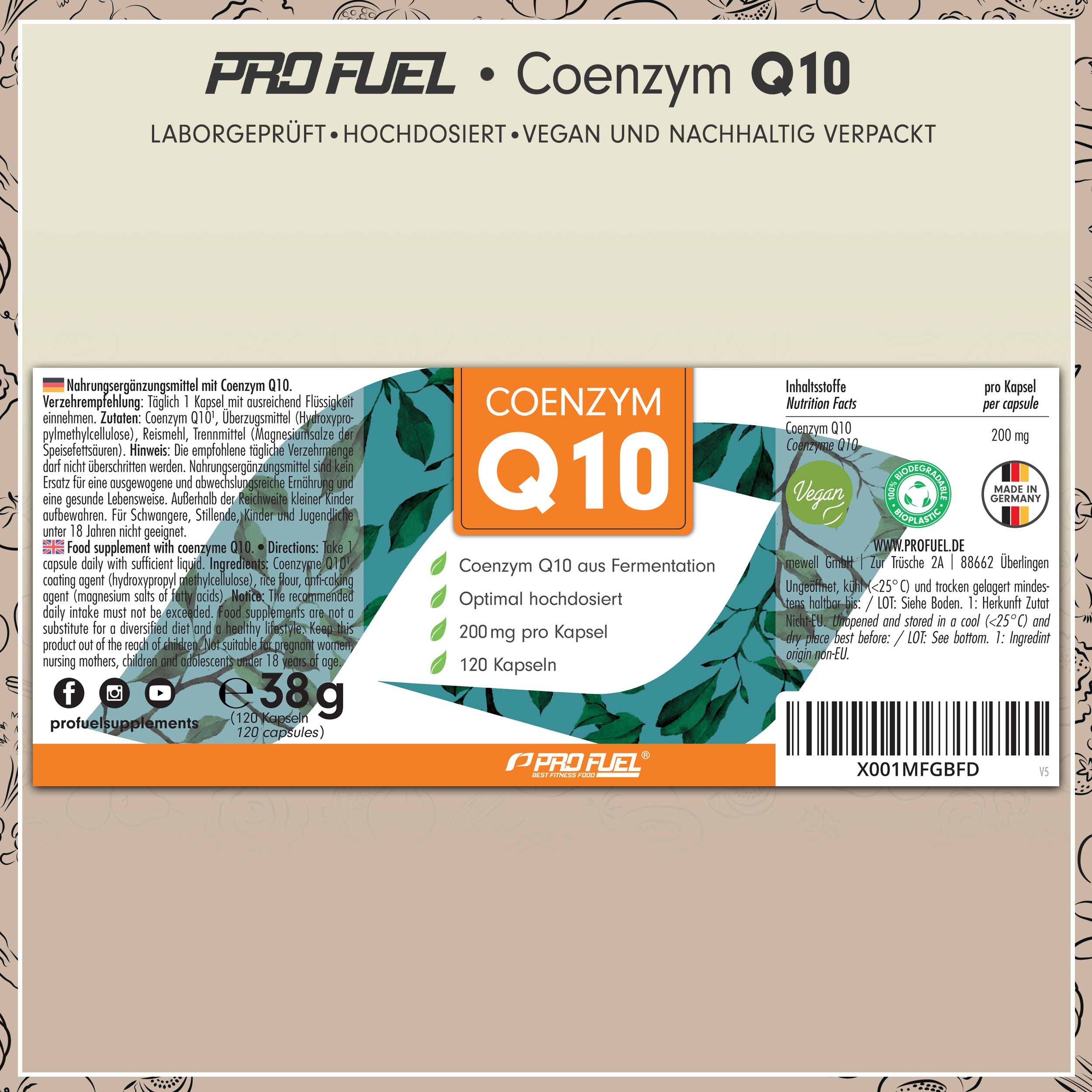 Profuel - Q10 Kapseln hochdosiert 240x mit 200mg Coenzym Q10 pro Kapsel
