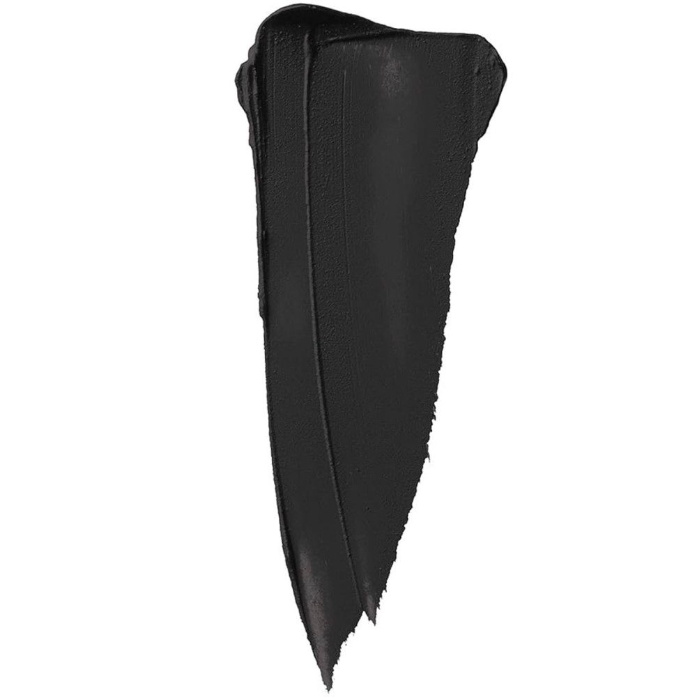 Schwarzer Lippenstift-Abstrich. Cremige Textur, unregelmäßige Form.