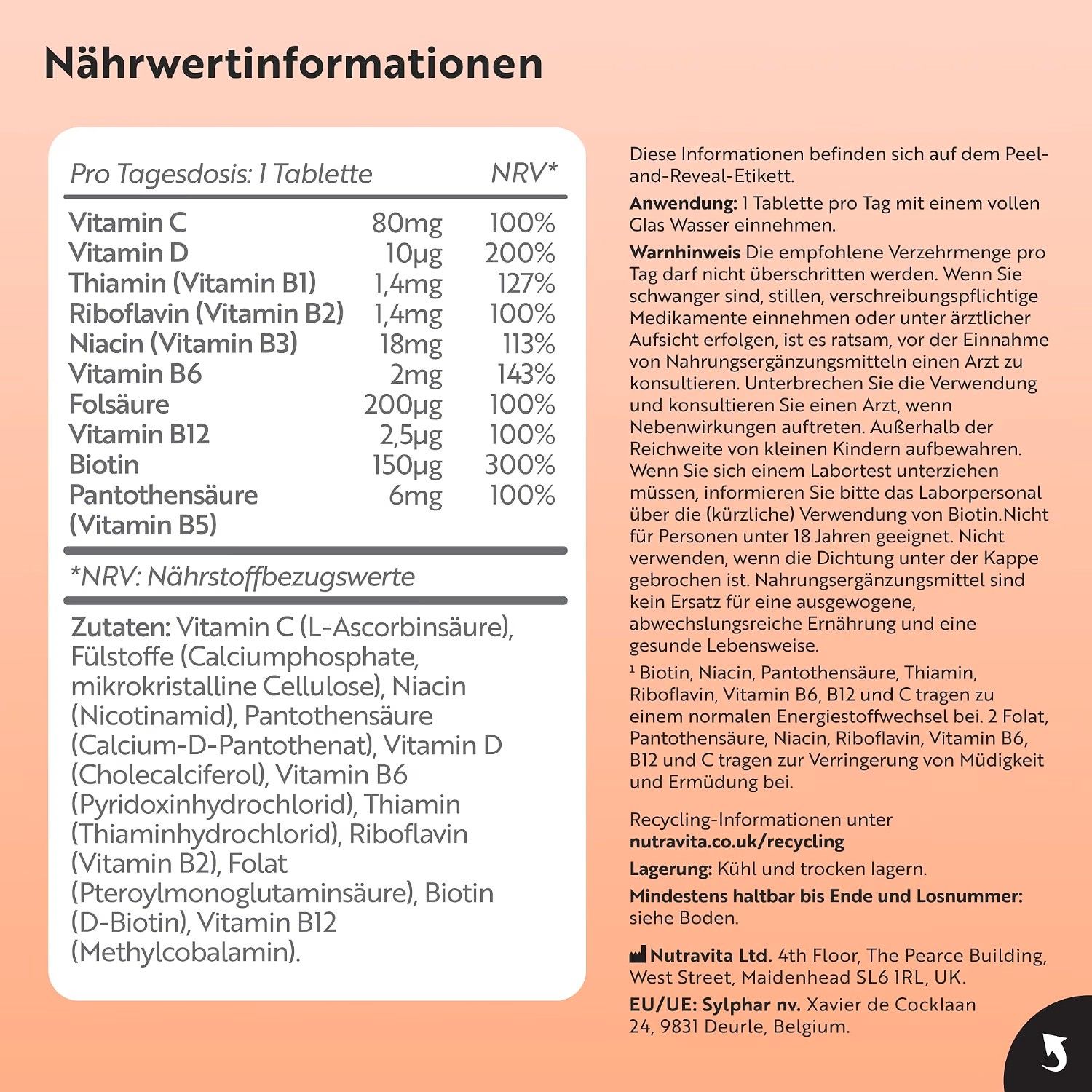 Nutravita Vitamin-B-Komplex mit C und D
