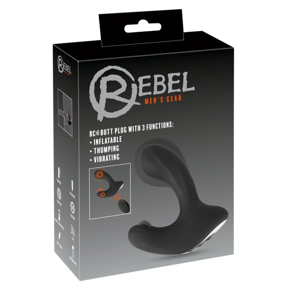 Prostatavibrator mit Pumpfunktion und Fernbedienung, Rebel