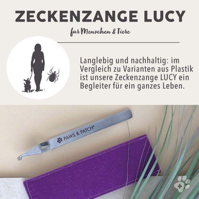 PAWS&PATCH Zeckenzange LUCY mit Etui in sand für alle Heimtiere