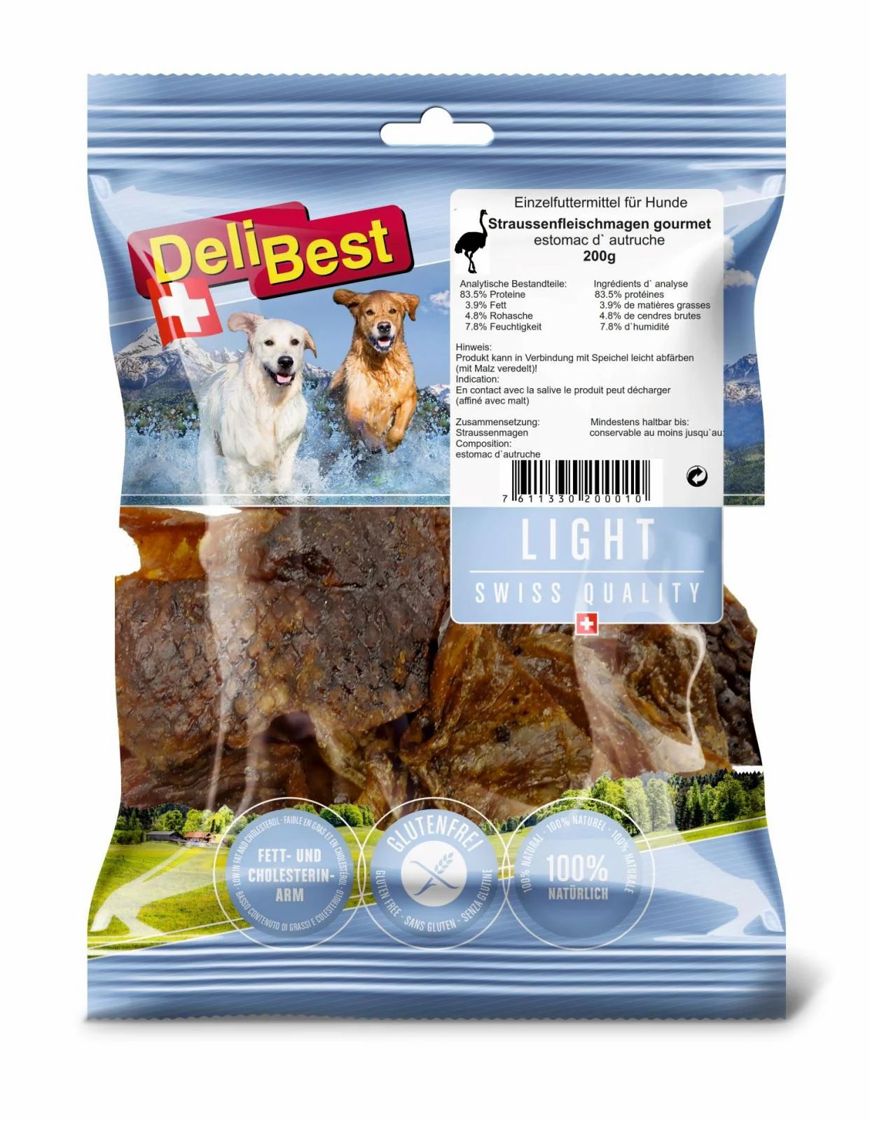 DeliBest Straussenmagen 200 g Futter