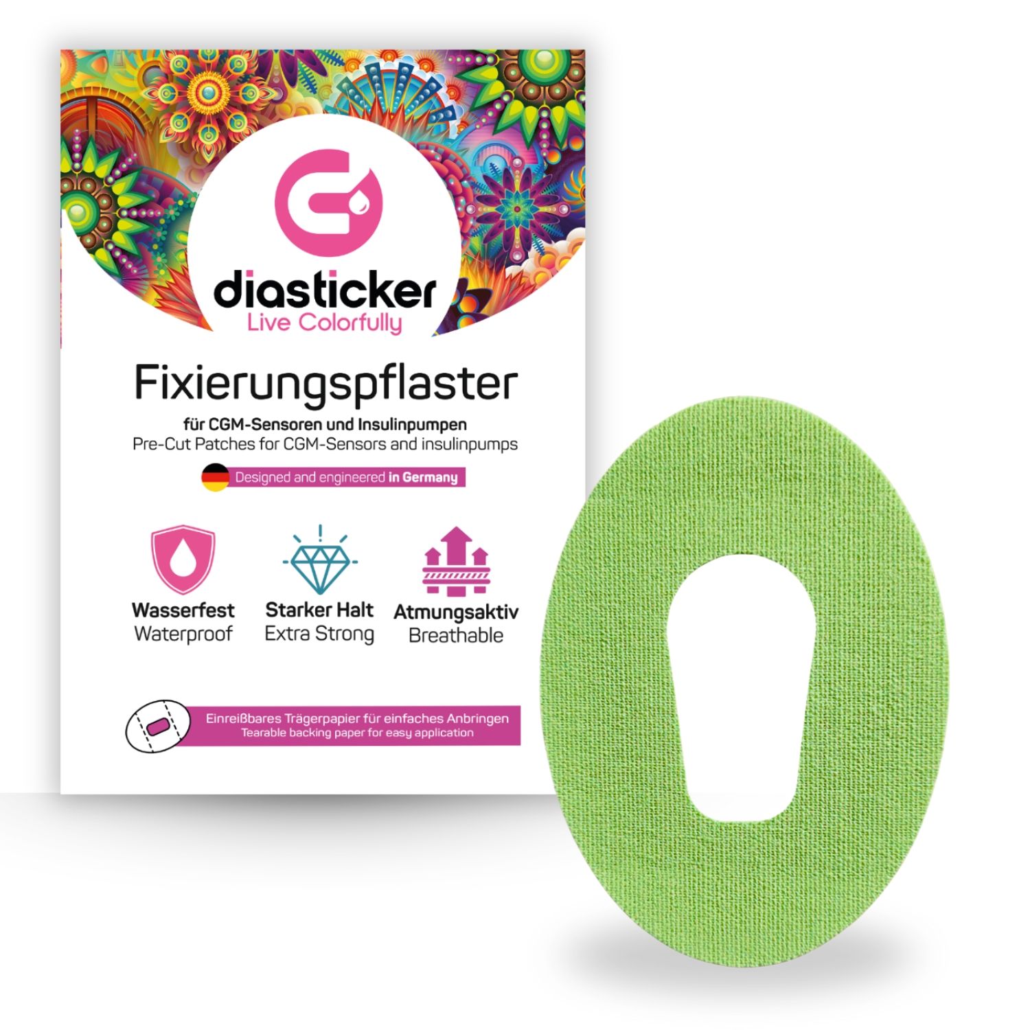 Diasticker® Dexcom G6 Fixierpflaster "Hellgrün