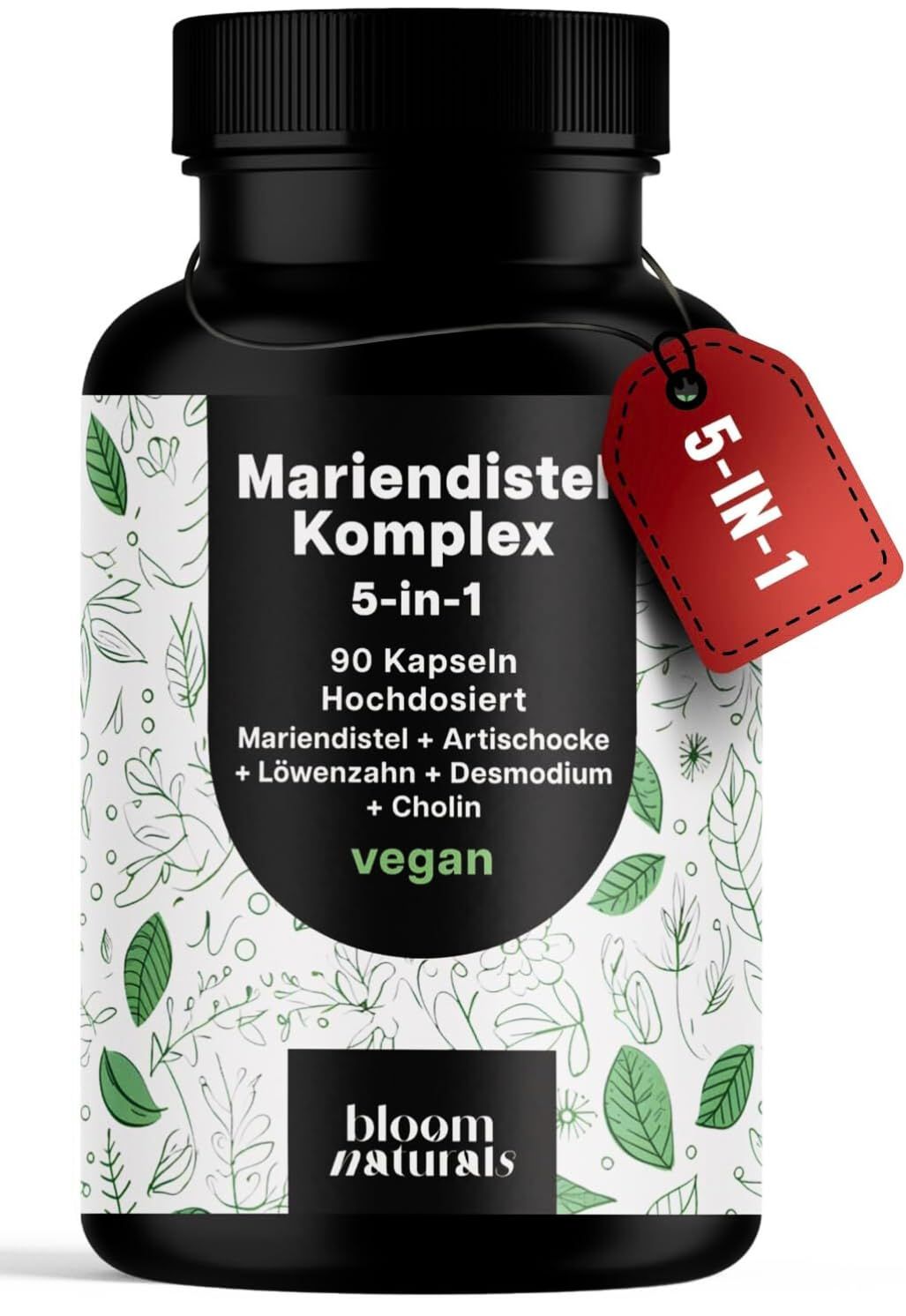 Mariendistel Artischocke Löwenzahn Komplex - 90 Kapseln - Bloom Naturals®