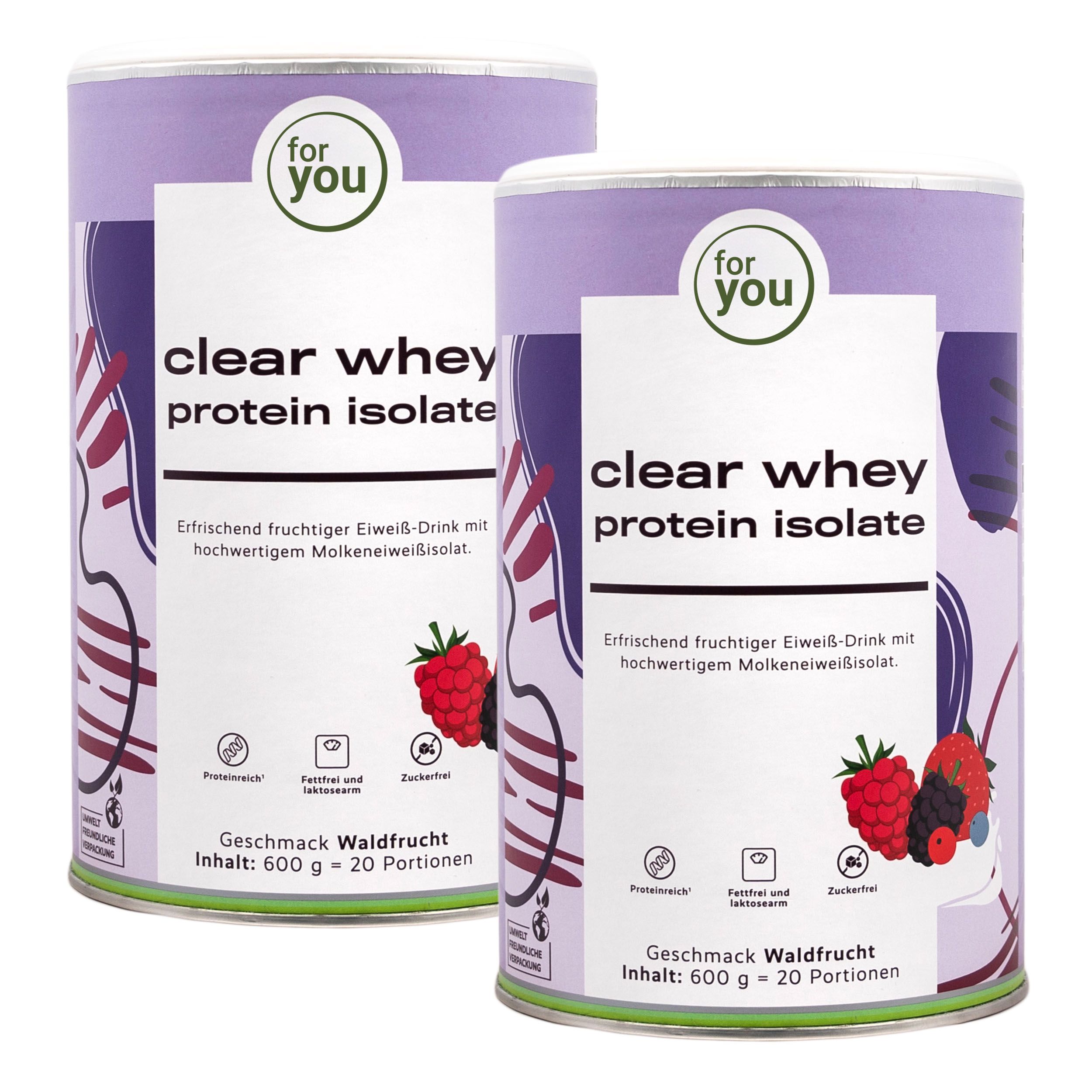 for you Clear Whey Protein Isolate Doppelpack 1200 g Pulver