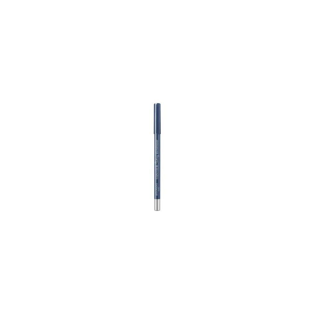Blauer Eyeliner-Stift. Silberne Spitze, dunkelblauer Schaft. Beschriftung nicht lesbar.
