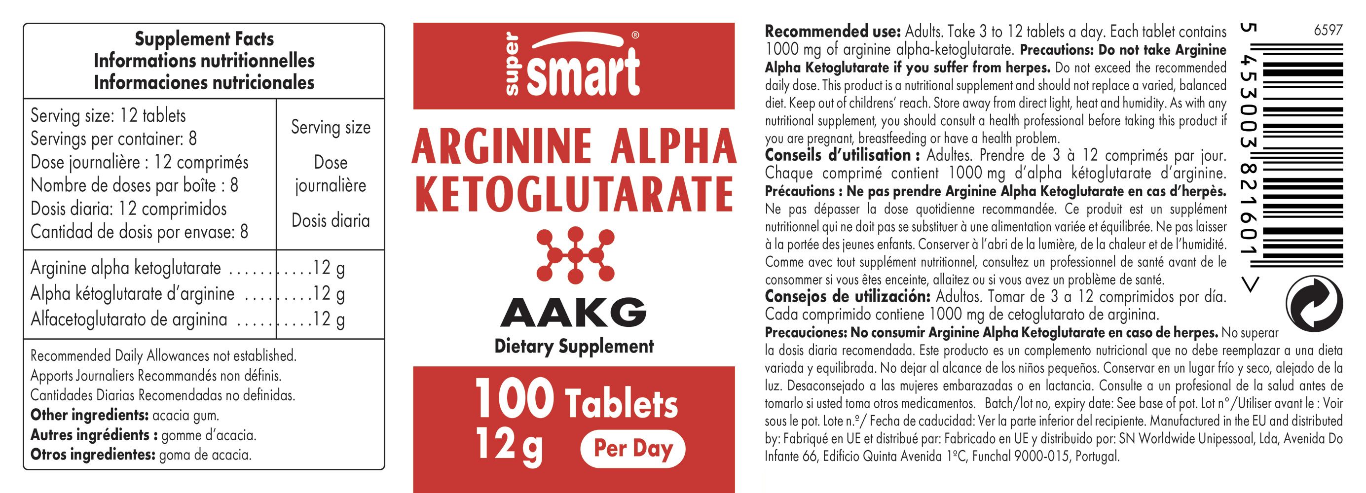 SuperSmart - Arginine Alpha Ketoglutarate 100 St