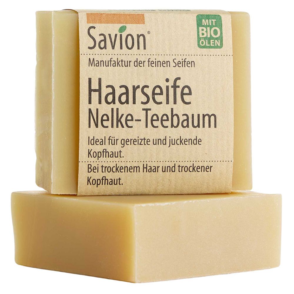 Savion Bio Haarseife Nelke-Teebaum für gereizte und empfindliche Kopfhaut