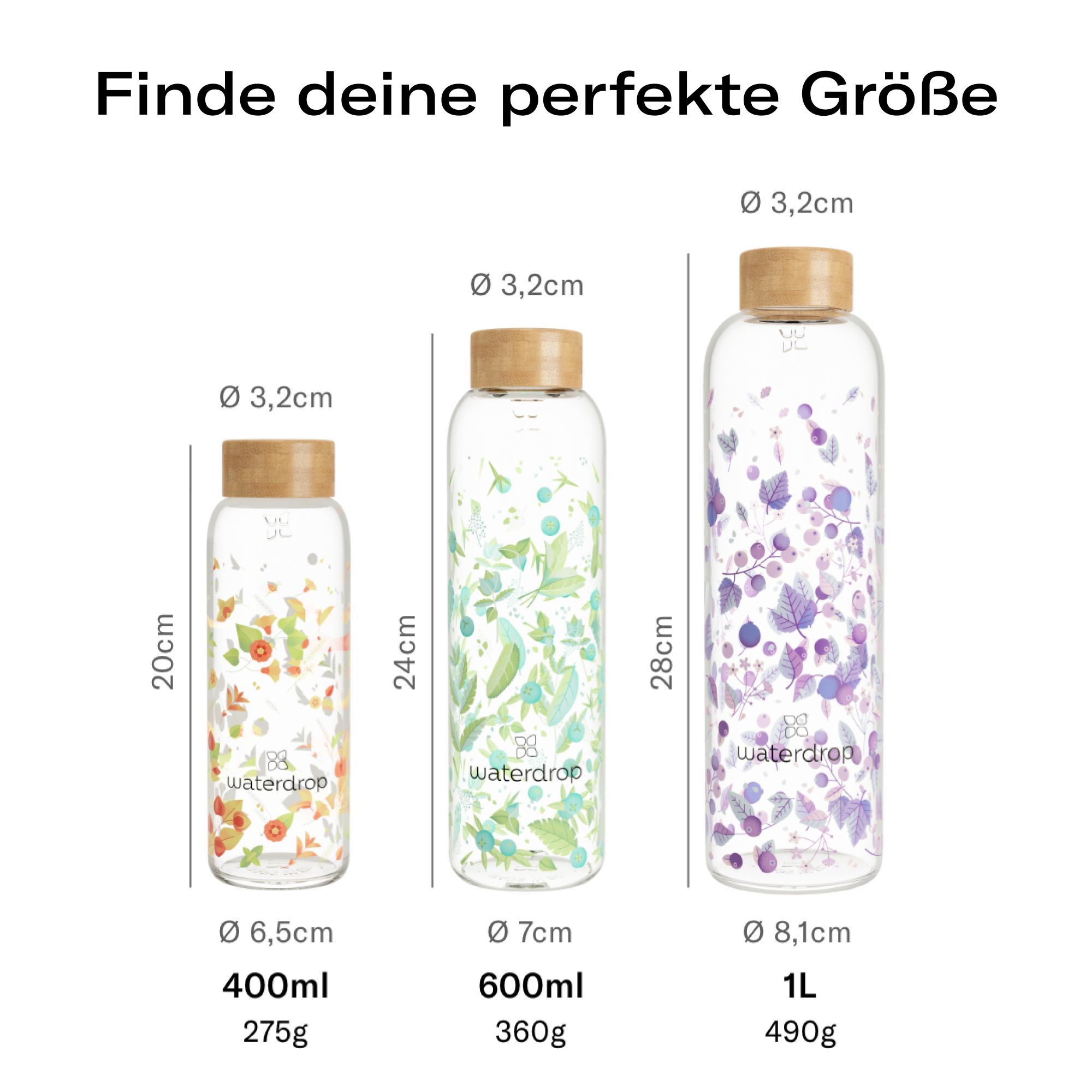 waterdrop® Glasflasche
