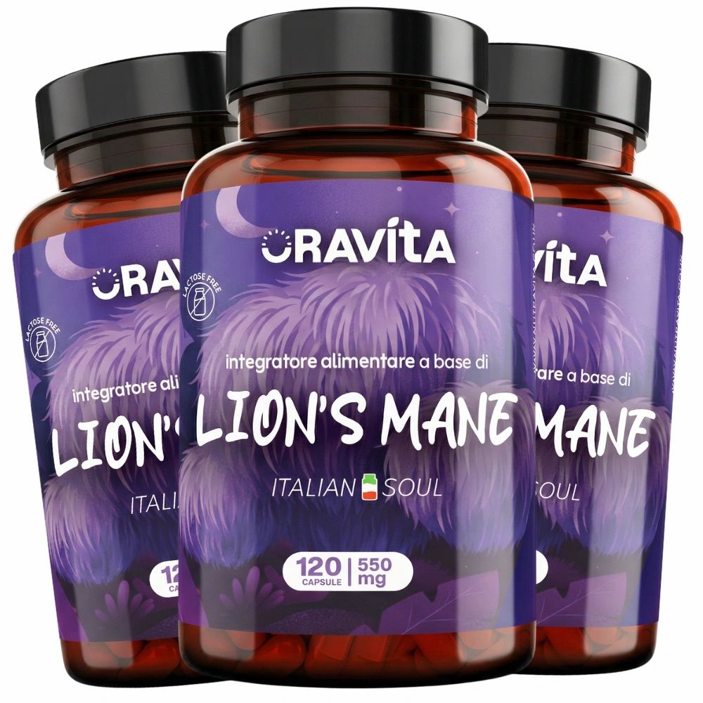 Oravita LION'S MANE Lion's Mane Estratto Titolato 30% per Memoria, Concentrazione e NGF 360 Capsule