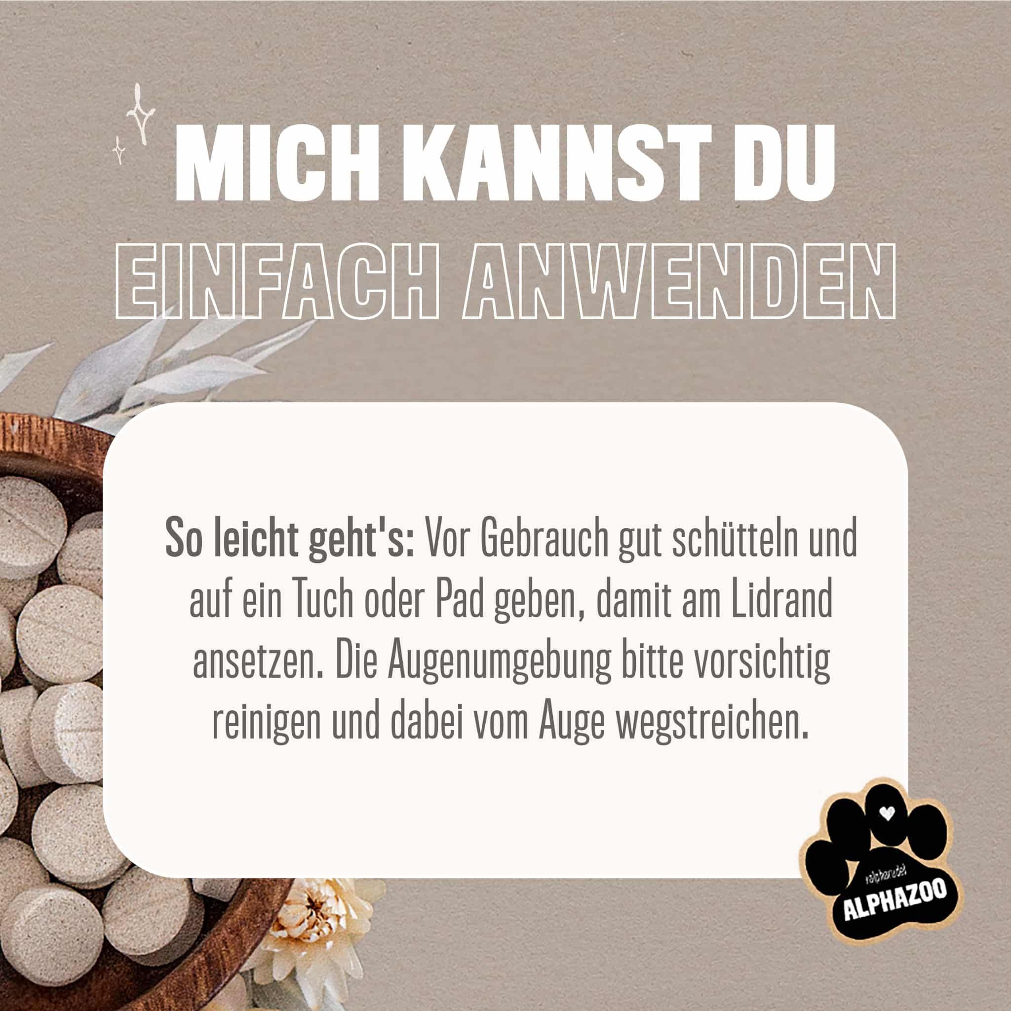 ALPHAZOO Durchblick Augenpflege 100ml I Hunde Katzen I Augentropfen für  tränende Augen, rote Augen