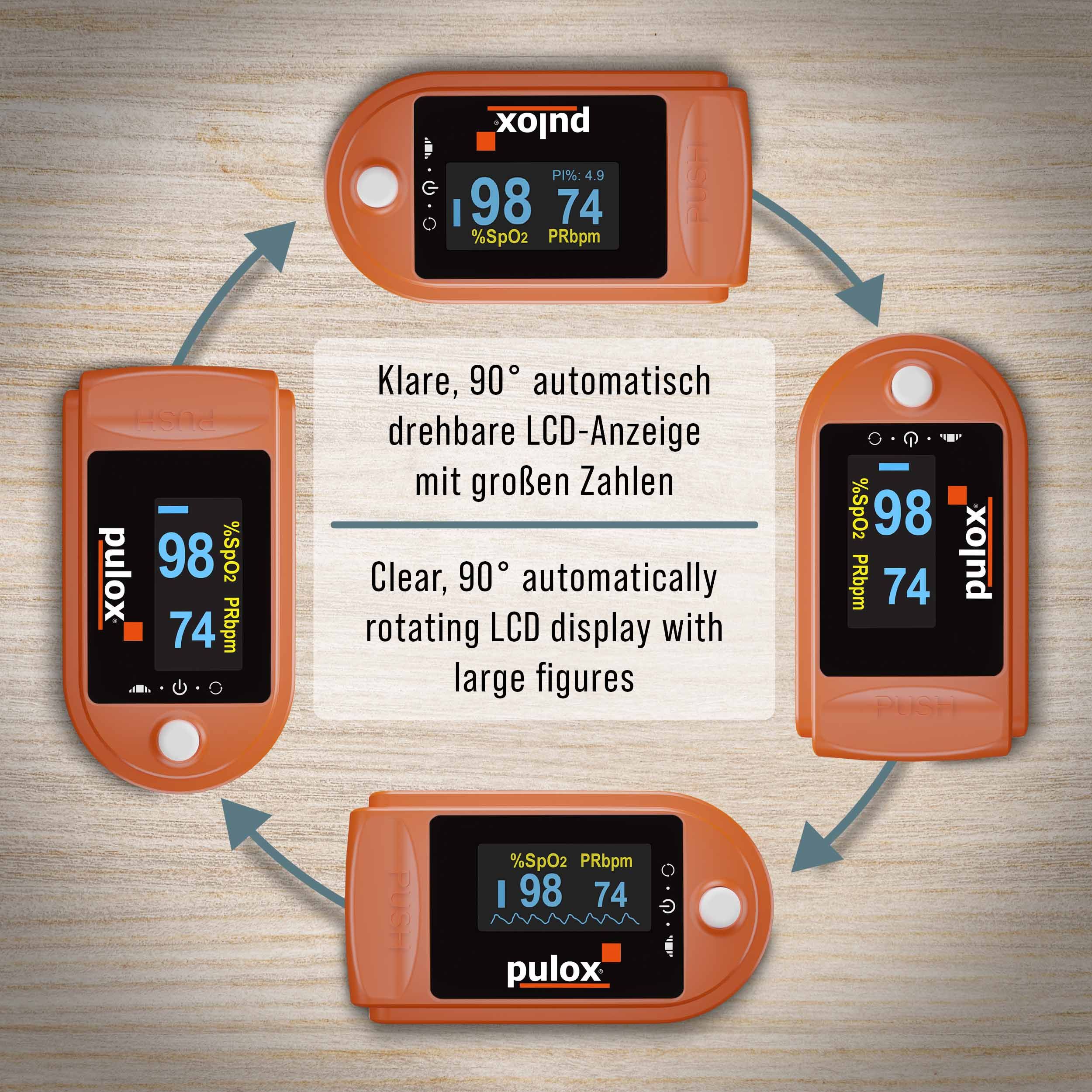 Pulox PO-200 Solo - Finger-Pulsoximeter - Orange