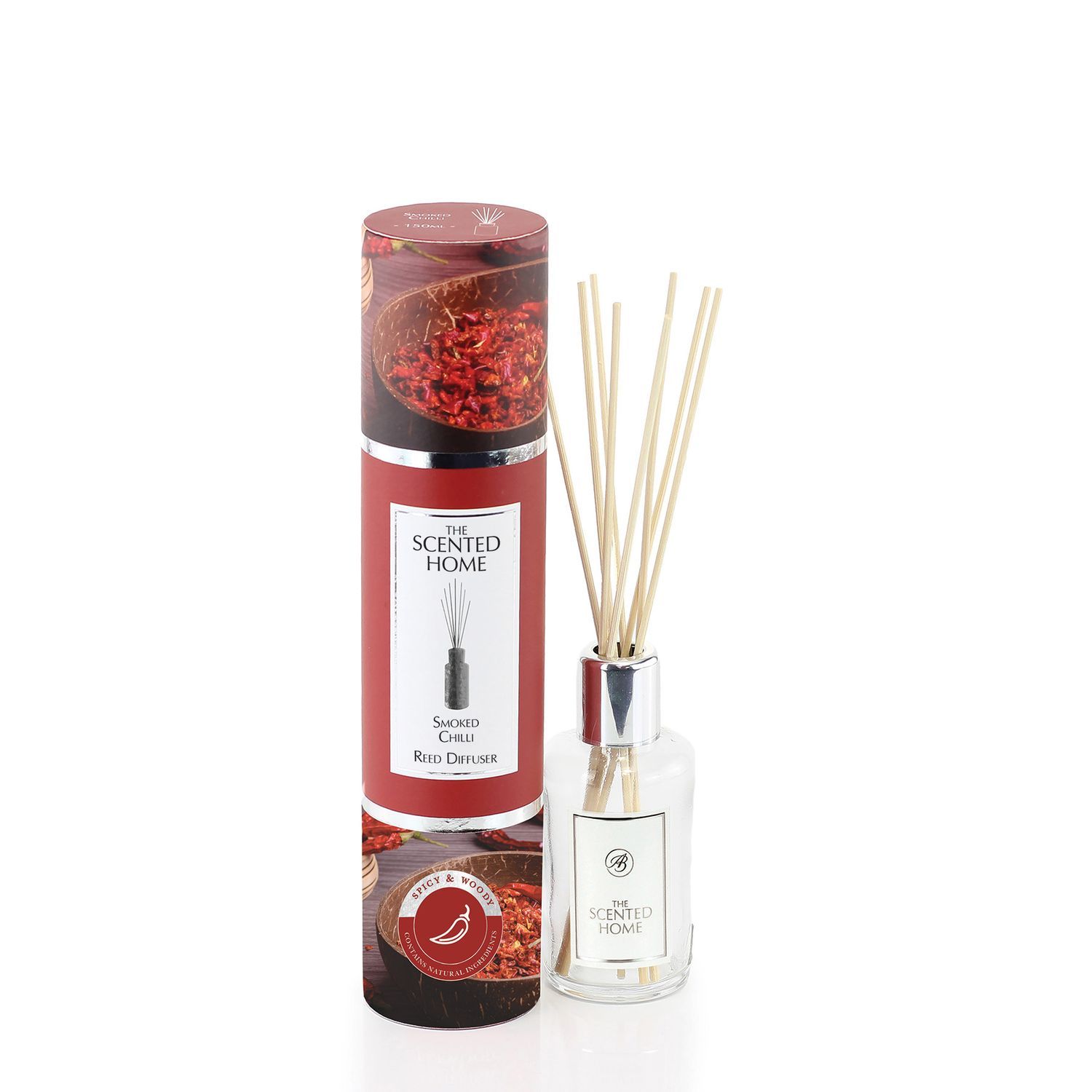 The Scented Home Raumduft Smoked Chilli Duftdiffuser mit Rattanstäbchen 150 ml