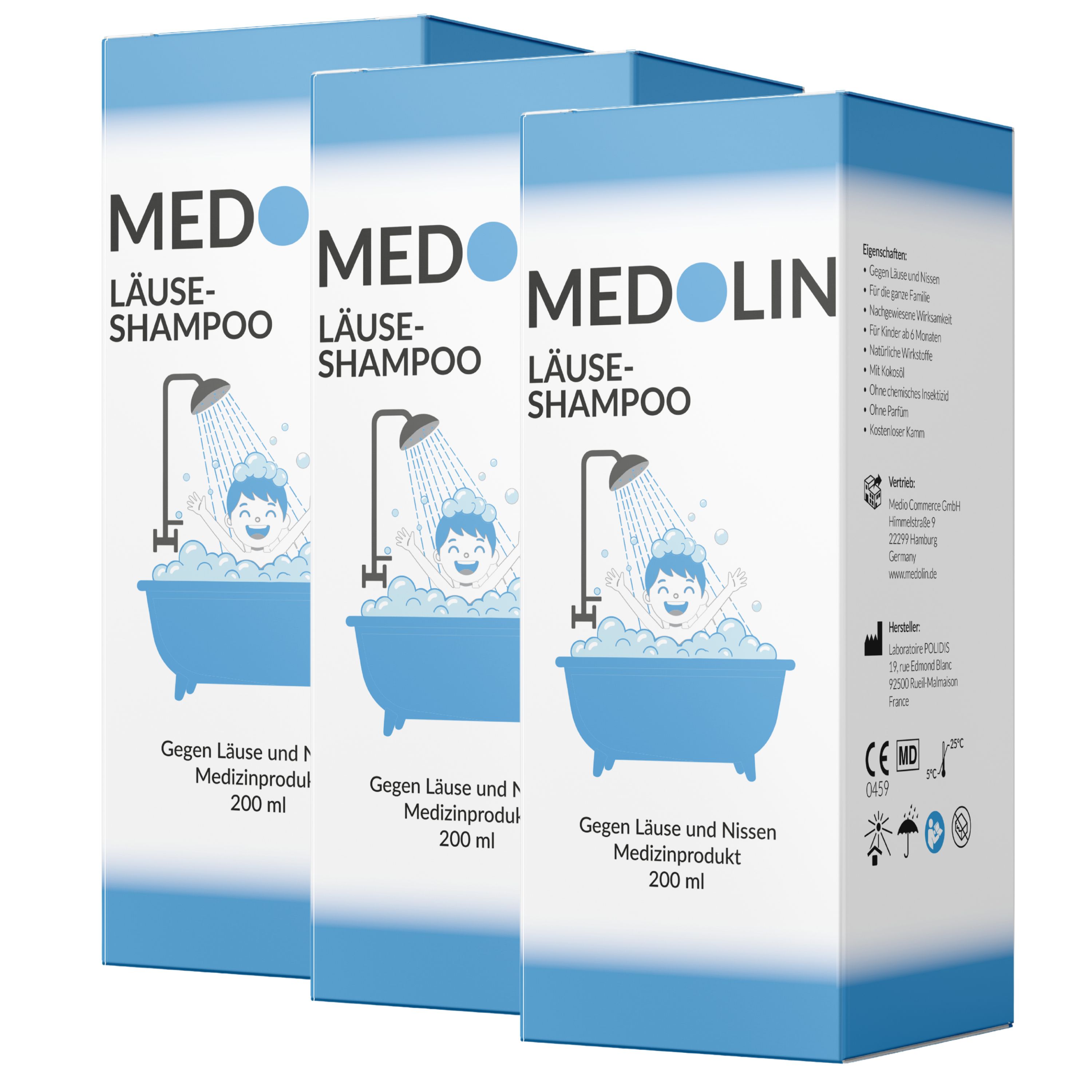 Medolin® Läuseshampoo 3x200 ml