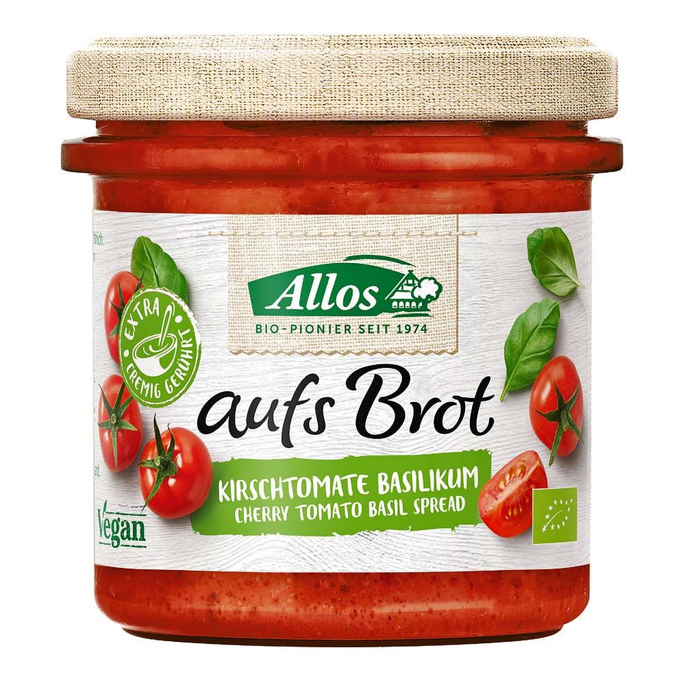 Allos Bio aufs Brot Kirschtomate Basilikum