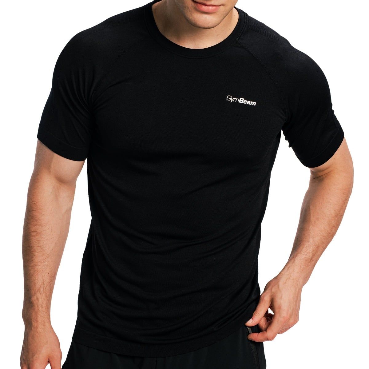 GymBeam T-Shirt Herren locker Kurzarm Schwarz Pulse X Running