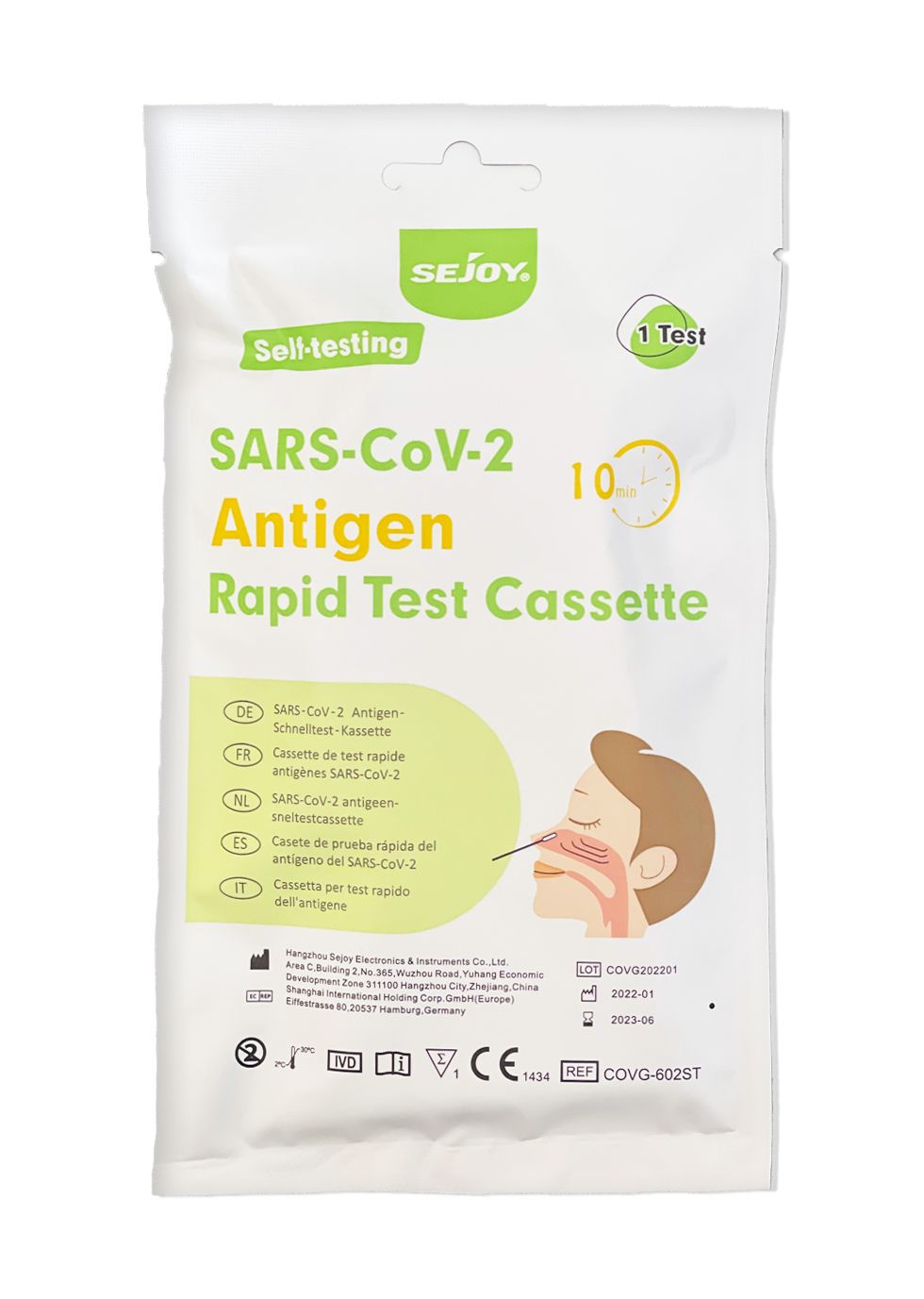 Sejoy Laientest (Nasaltest) - SARS-CoV-2 Antigen Rapid Test Cassette (Softpack)