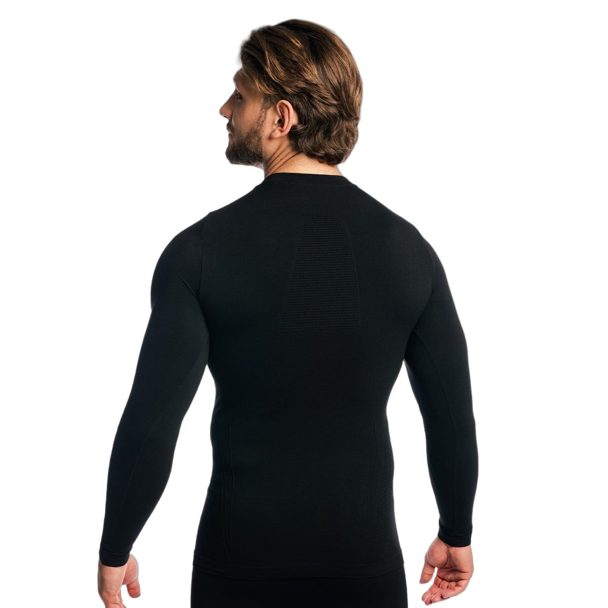 GymBeam Langarmshirt Herren Slim nahtlos in Black