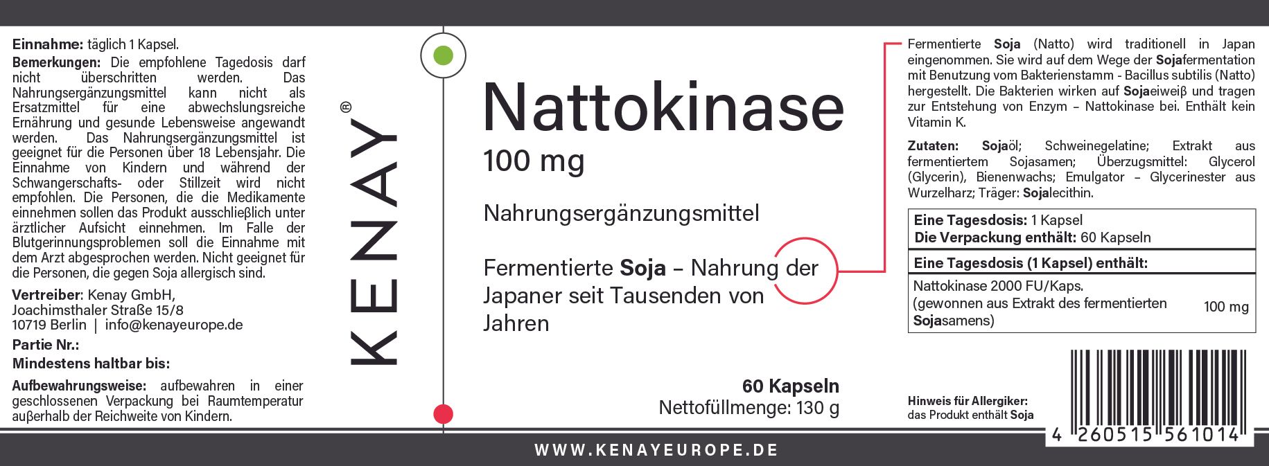 Nattokinase 100 mg KENAY®