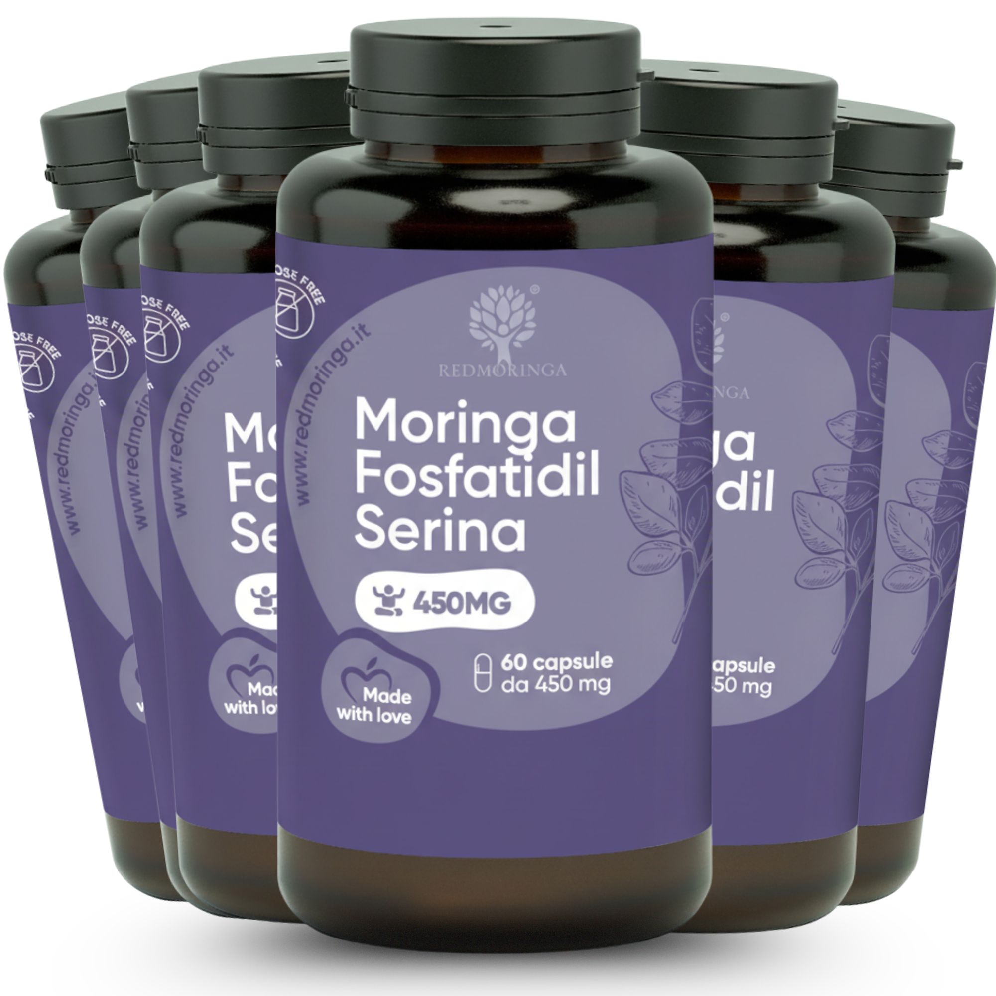RedMoringa FOSFATIDILSERINA 450mg 360 Capsule - Regola il Cortisolo