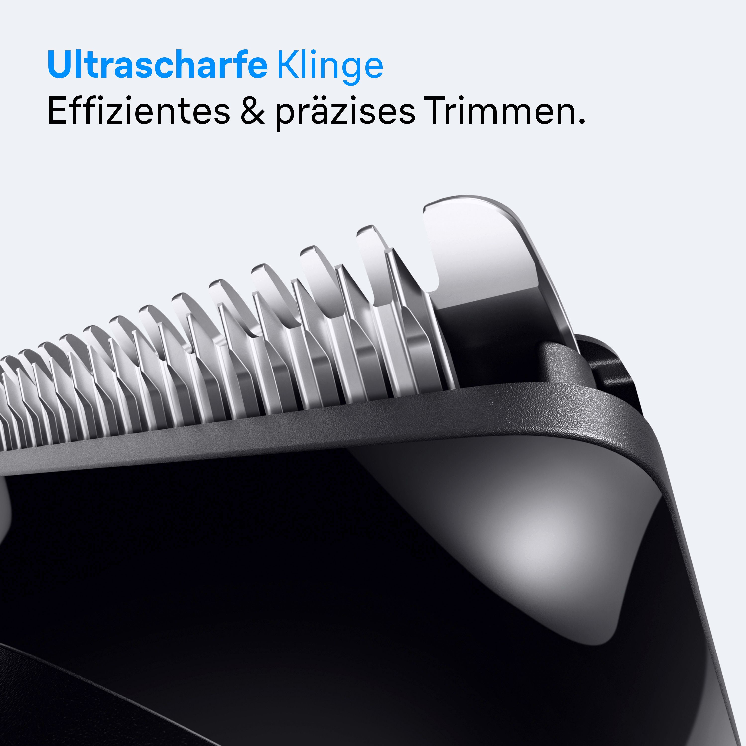 Braun Series 3 All-In-One Style Kit: Nahaufnahme der Klinge für effizientes Trimmen.