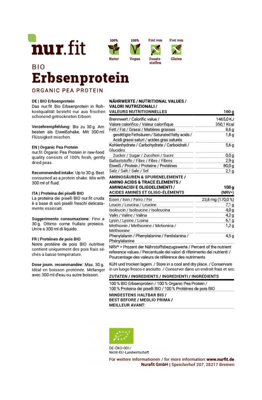 nur.fit BIO Erbsenprotein