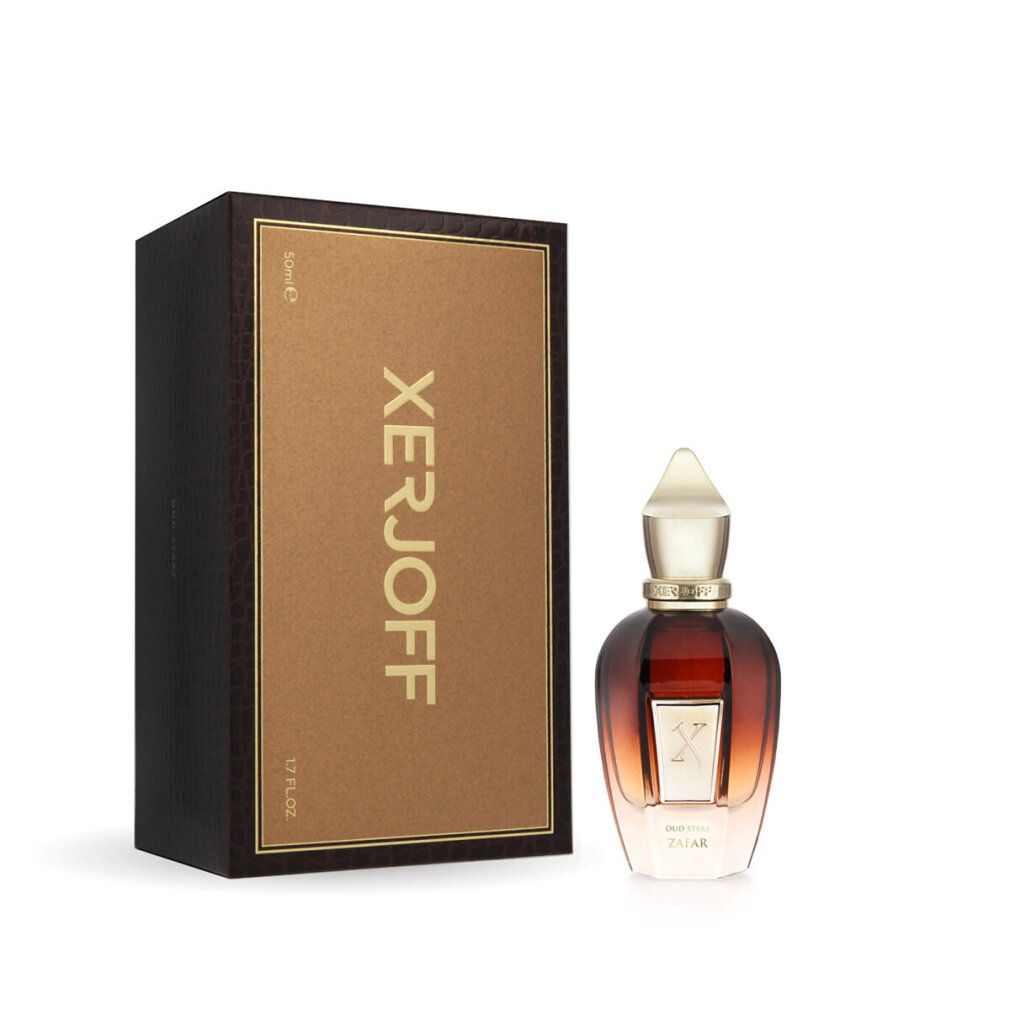 Parfümflakon und Verpackung. Flakon braun-gold, Verpackung braun mit goldener Schrift. Marke Xerjoff.