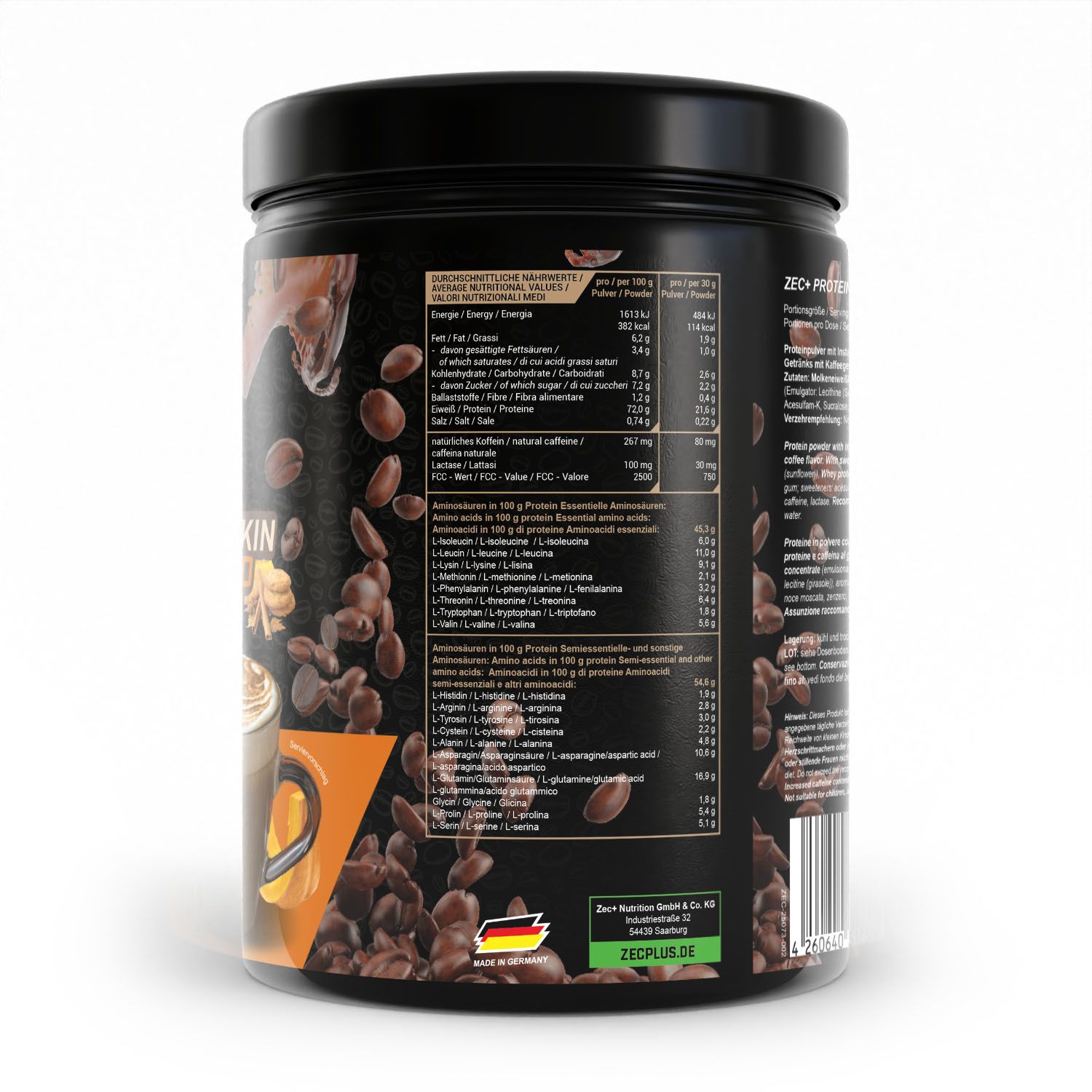 Zec+ Protein Coffee Pumpkin Spiced Latte 450 g Pulver