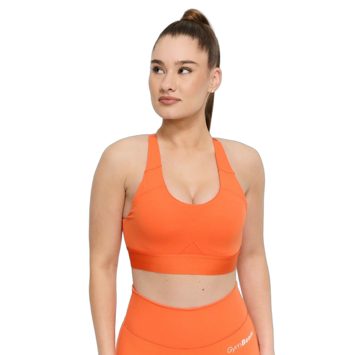 GymBeam Sport-BH Damen mit gekreuzten Trägern und Pads Limitless Orange