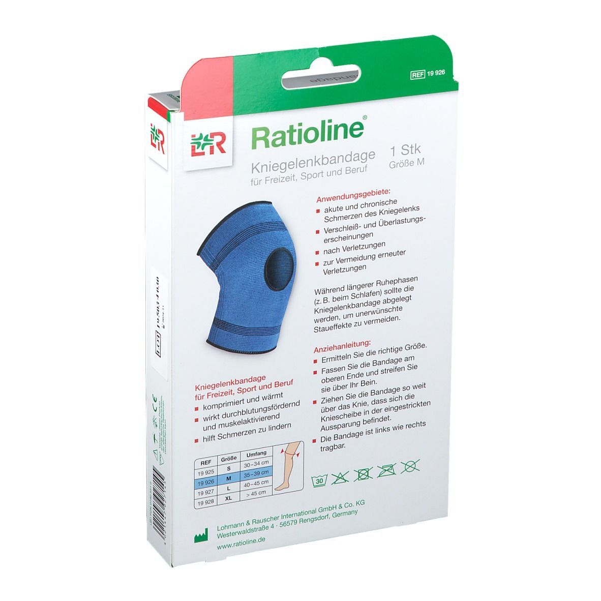 Ratioline® active Kniegelenkbandage Grösse M