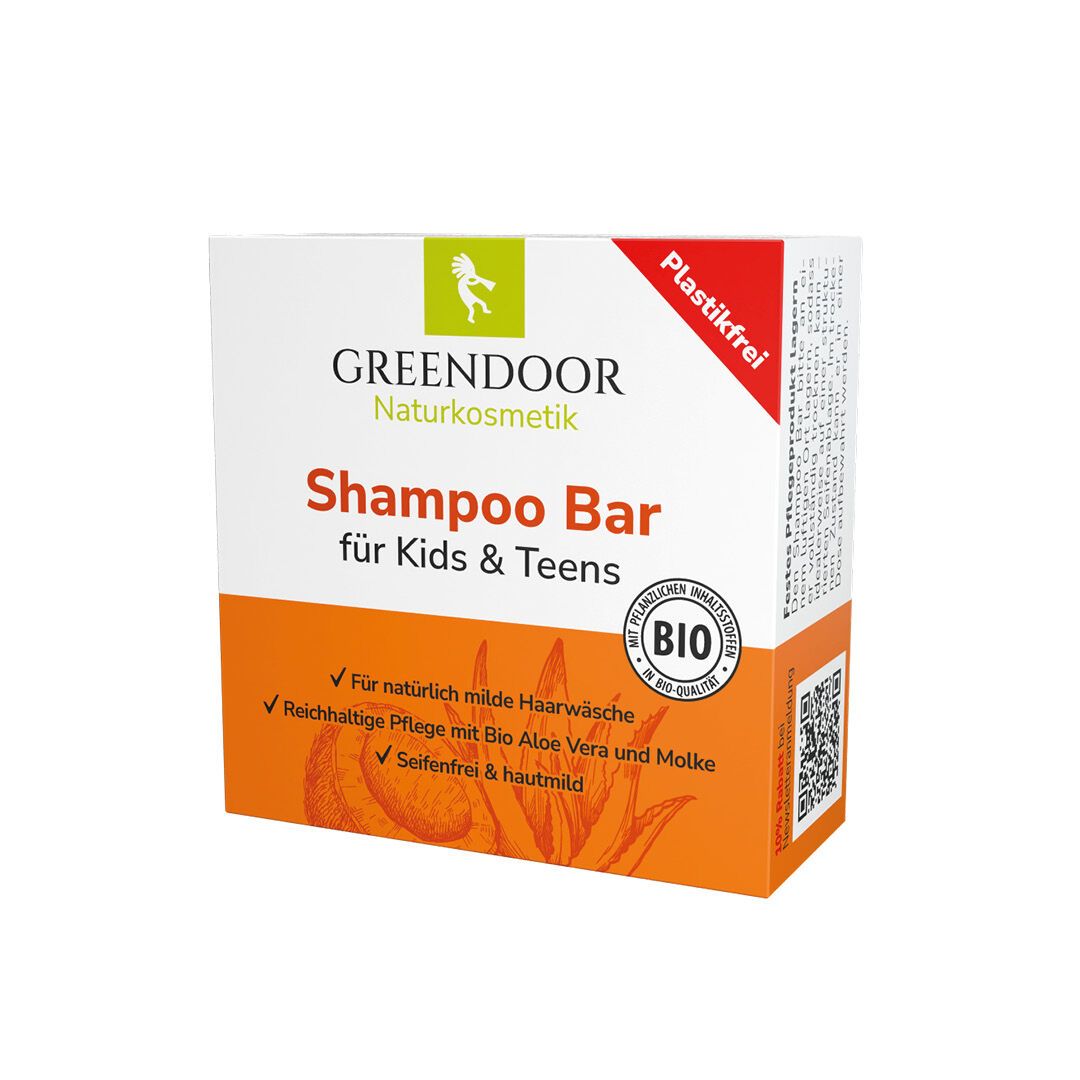 GREENDOOR Shampoo Bar für Kids & Teens, Naturkosmetik, plastikfrei, BIO-Qualität.