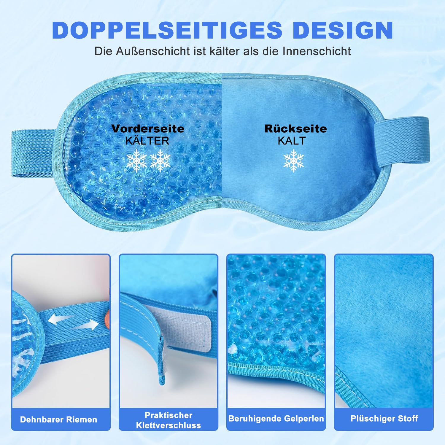 COOL-i Kühlende Gel Augenmaske,Wiederverwendbare Kompresse bei Schwellungen & Müdigkeit