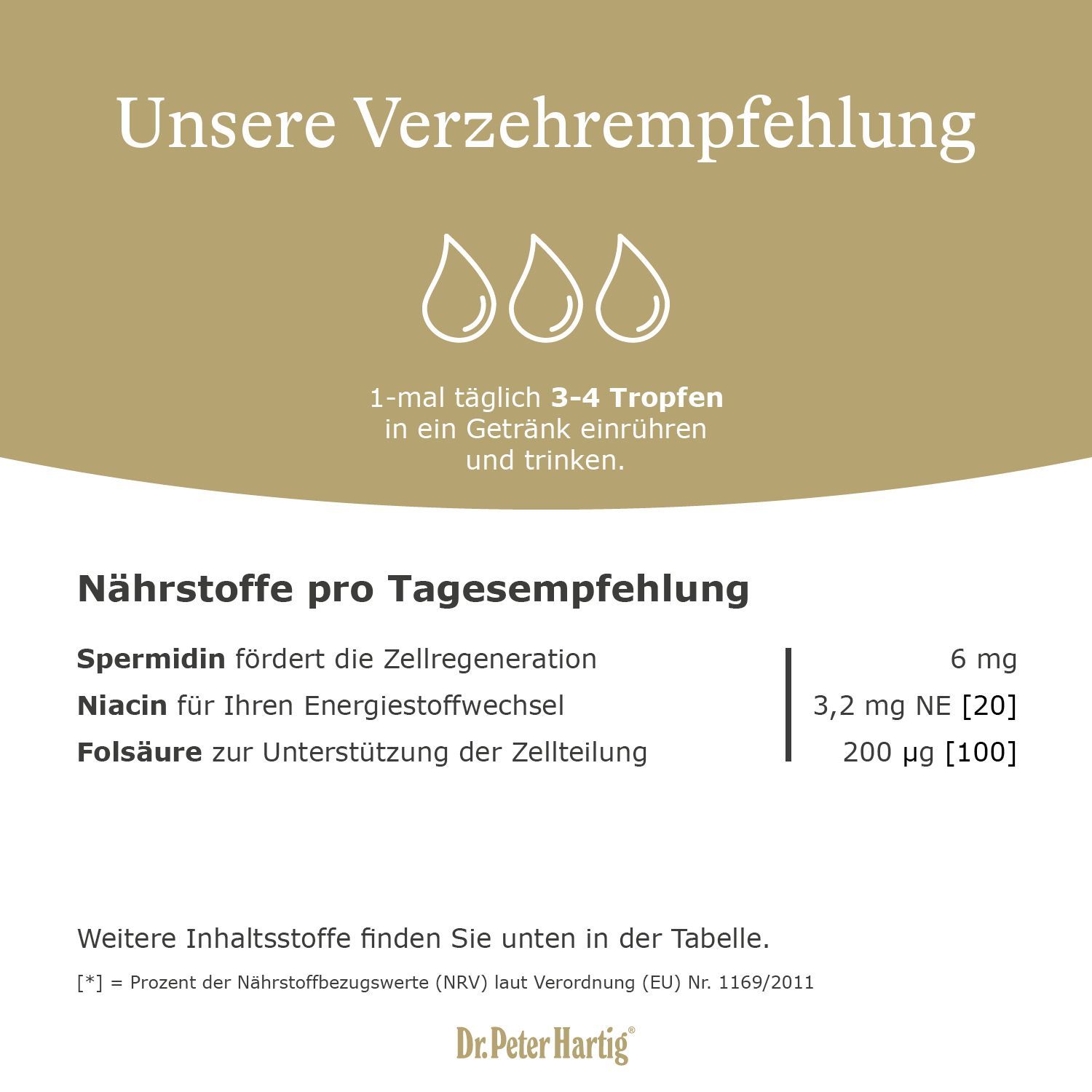 Grafik mit Text. Listet Eigenschaften wie laktosefrei, vegan, ohne Gentechnik und ohne künstliche Aromen.